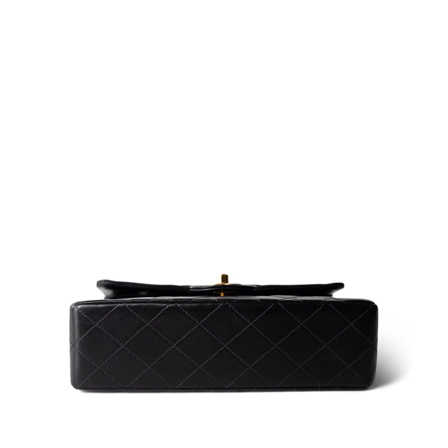 Black Lambskin Quilted Classic Flap Small Gold Hardware