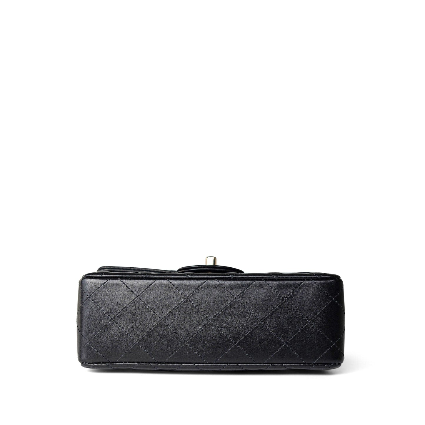 Black Lambskin Quilted Mini Rectangular Flap Light Gold Hardware