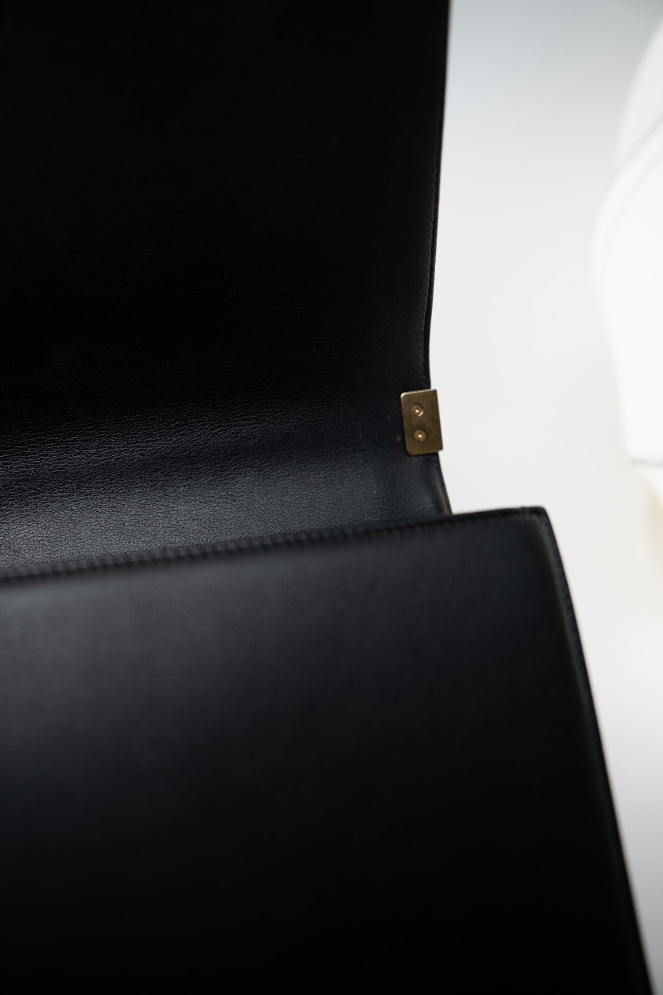 Black Lambskin Quilted New Medium Boy Bag Aged Gold Hardware