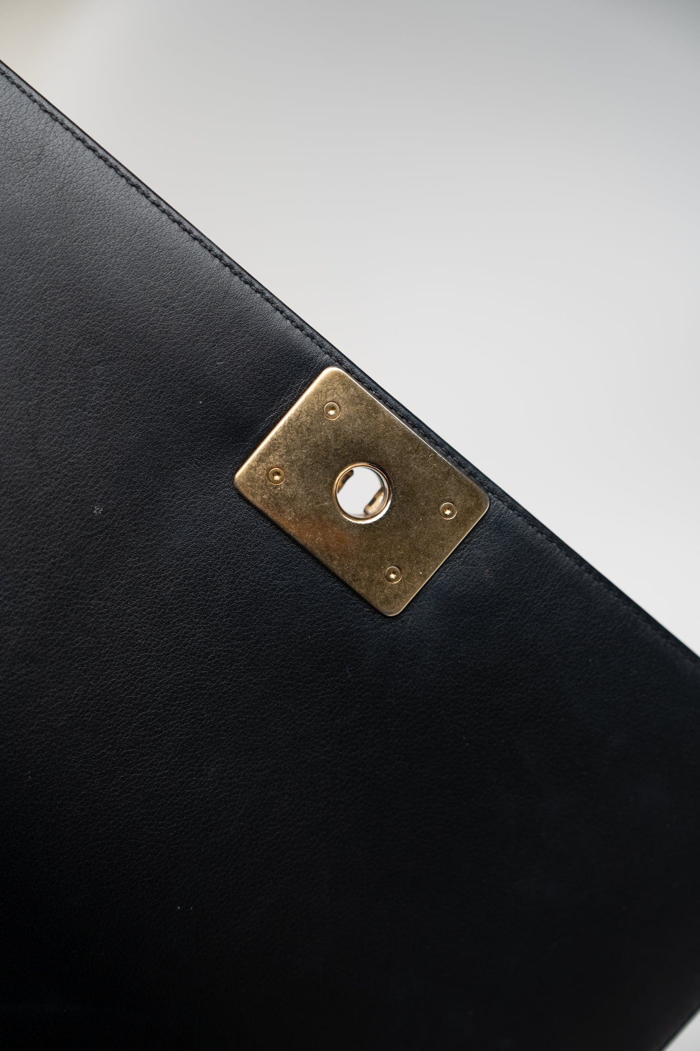 Black Lambskin Quilted New Medium Boy Bag Aged Gold Hardware