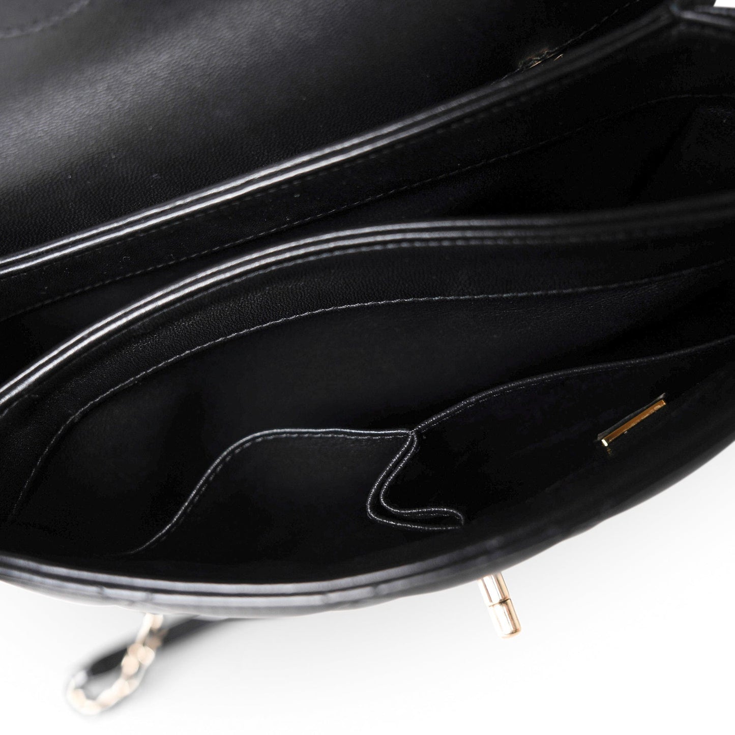 Black Lambskin Quilted Trendy CC Small Light Gold Hardware