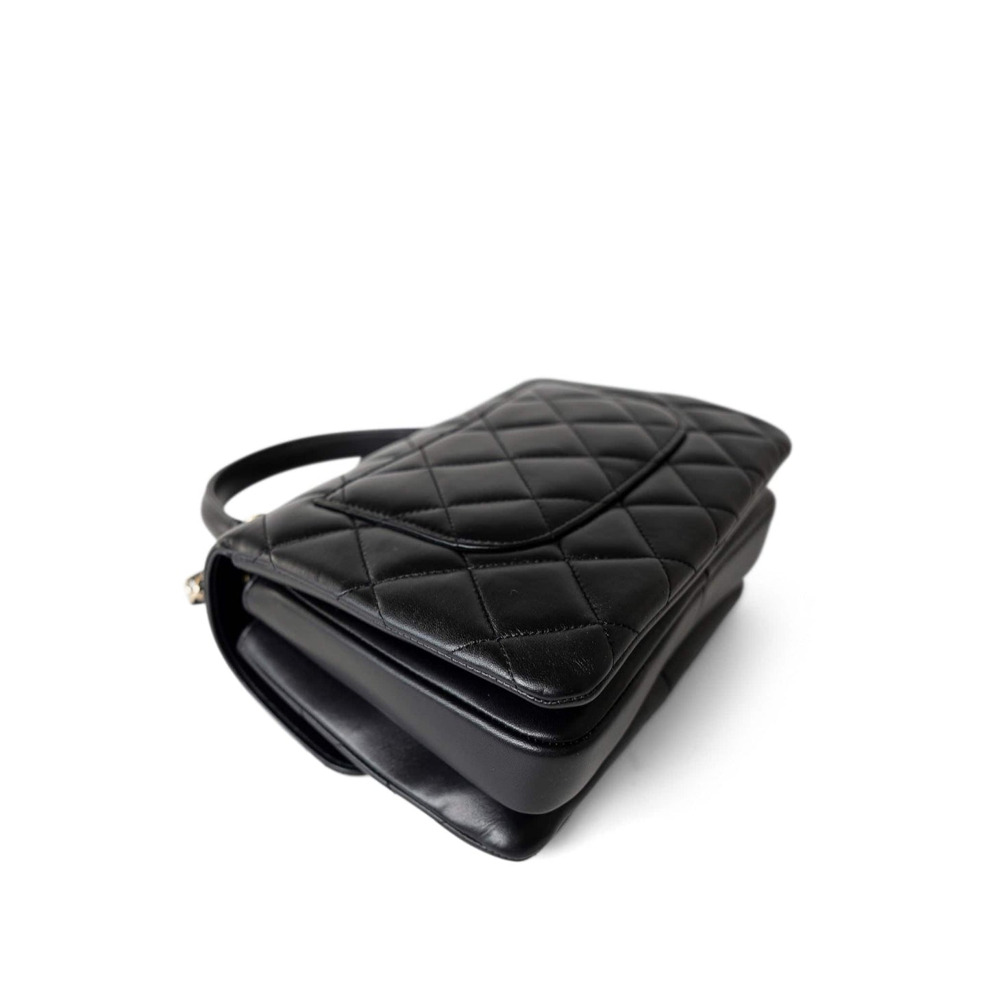 Black Lambskin Quilted Trendy CC Small Light Gold Hardware