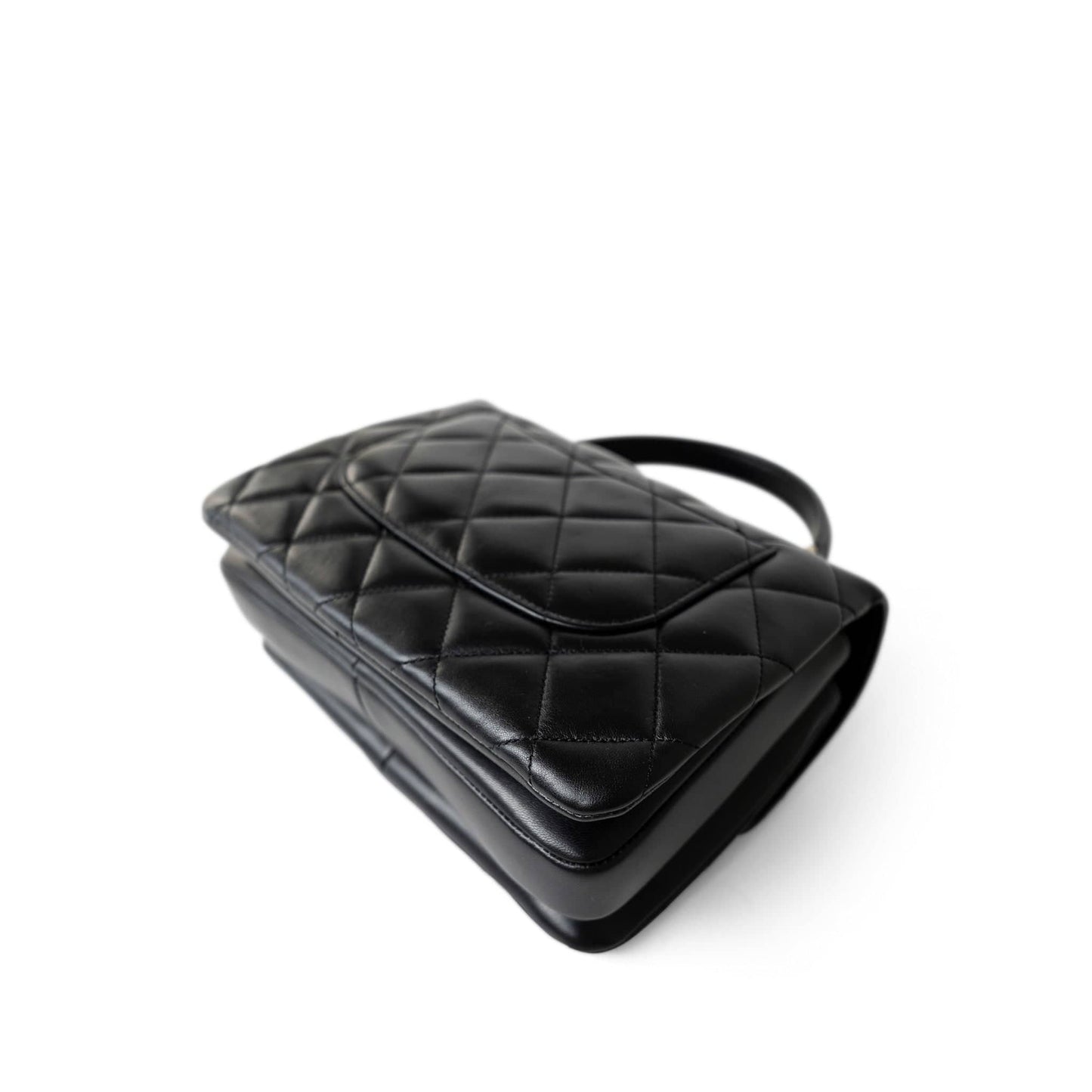 Black Lambskin Quilted Trendy CC Small Light Gold Hardware