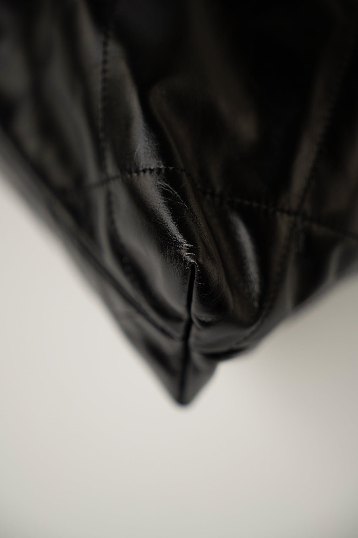 Black Calfskin Quilted 22 Bag Small Aged Silver Hardware