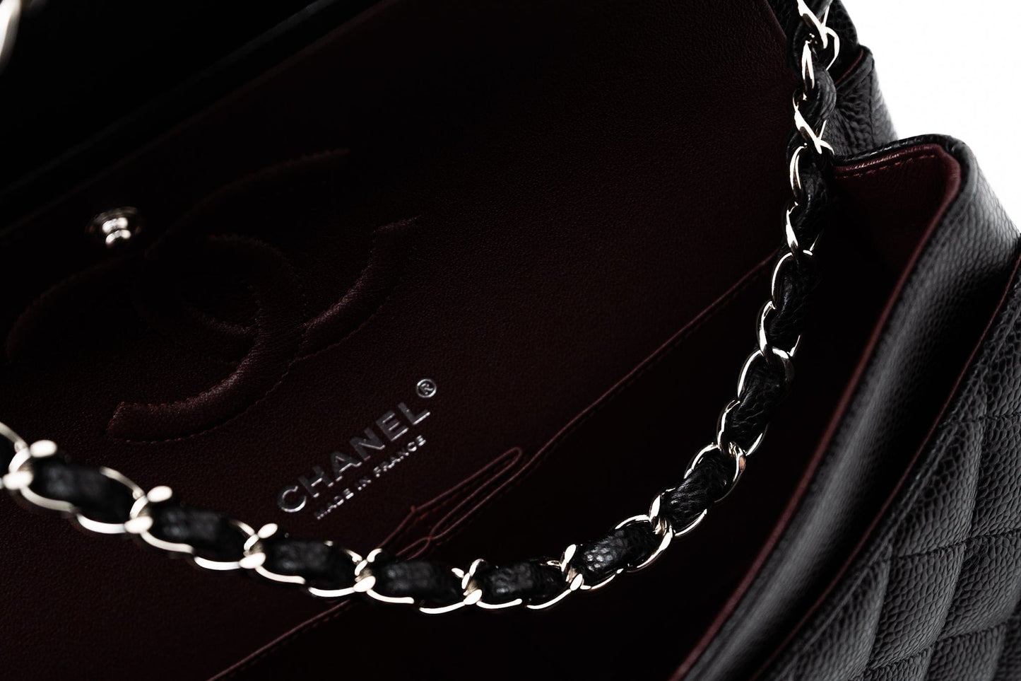 Black Caviar Quilted Classic Flap Medium Silver Hardware