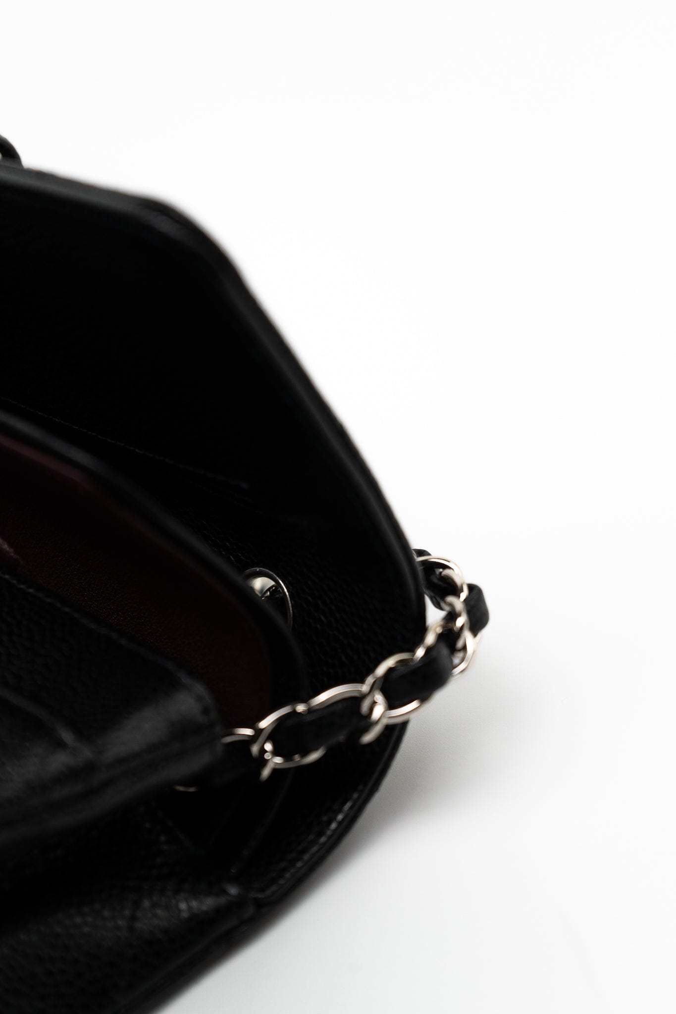 Black Caviar Quilted Classic Flap Medium Silver Hardware