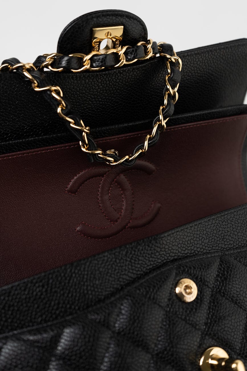Black Caviar Quilted Classic Flap Small Gold Hardware