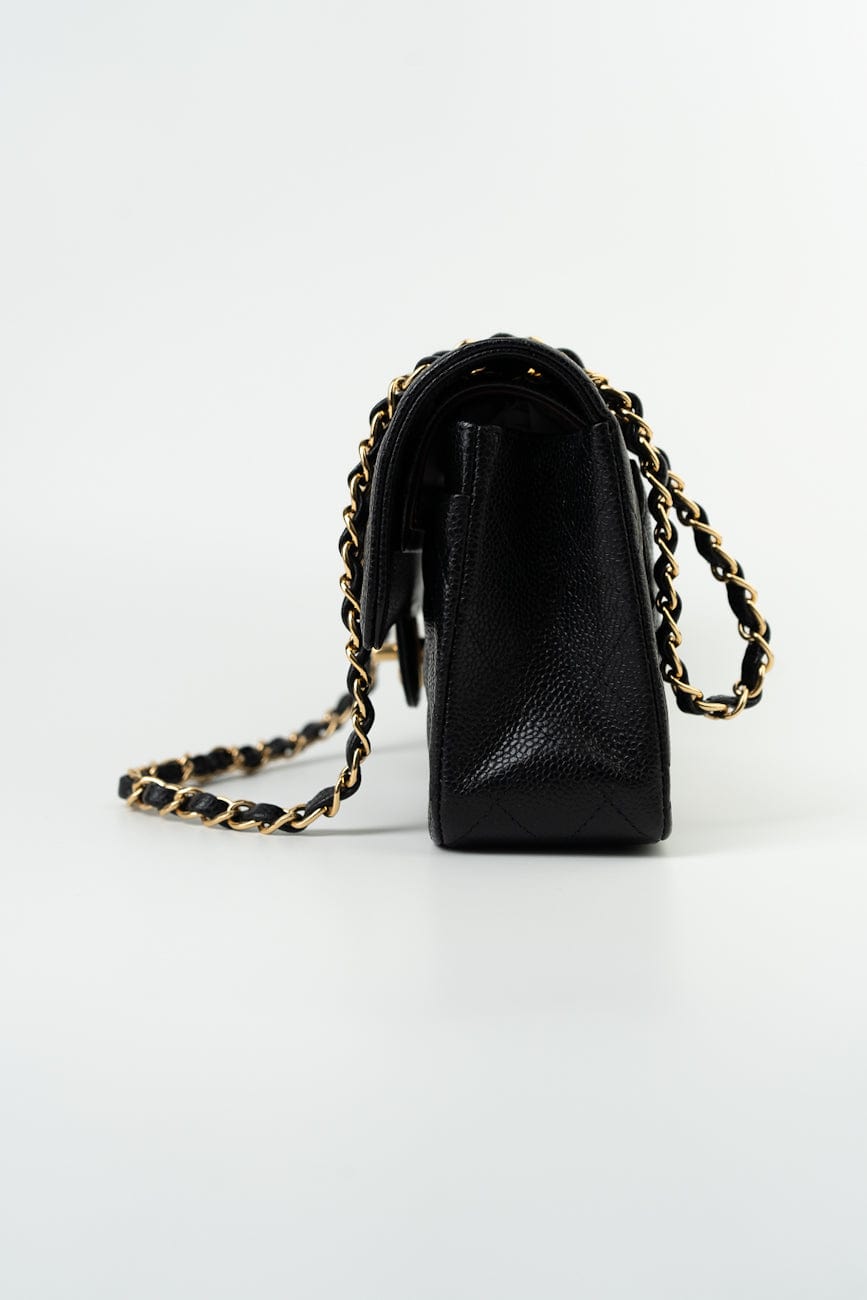 Black Caviar Quilted Classic Flap Small Gold Hardware