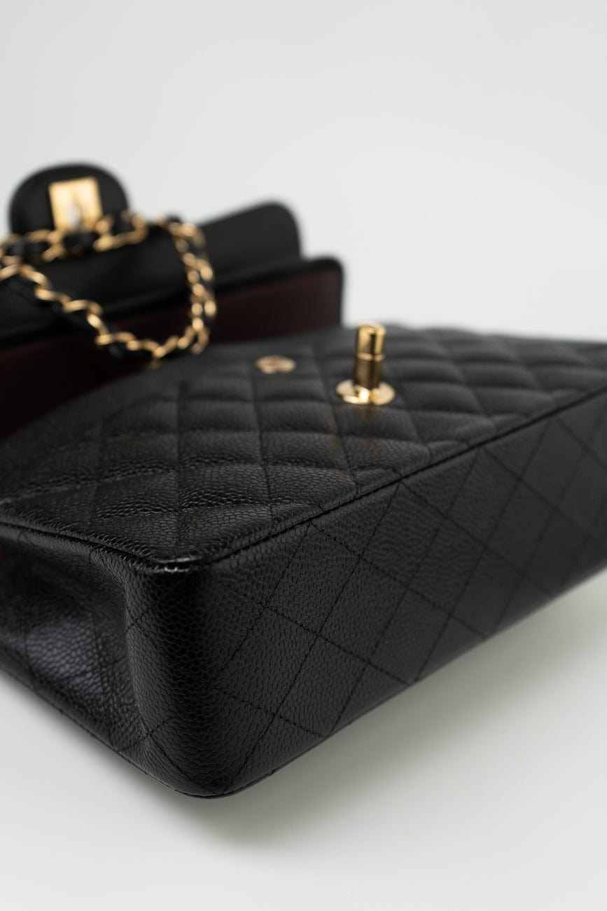 Black Caviar Quilted Classic Flap Small Gold Hardware
