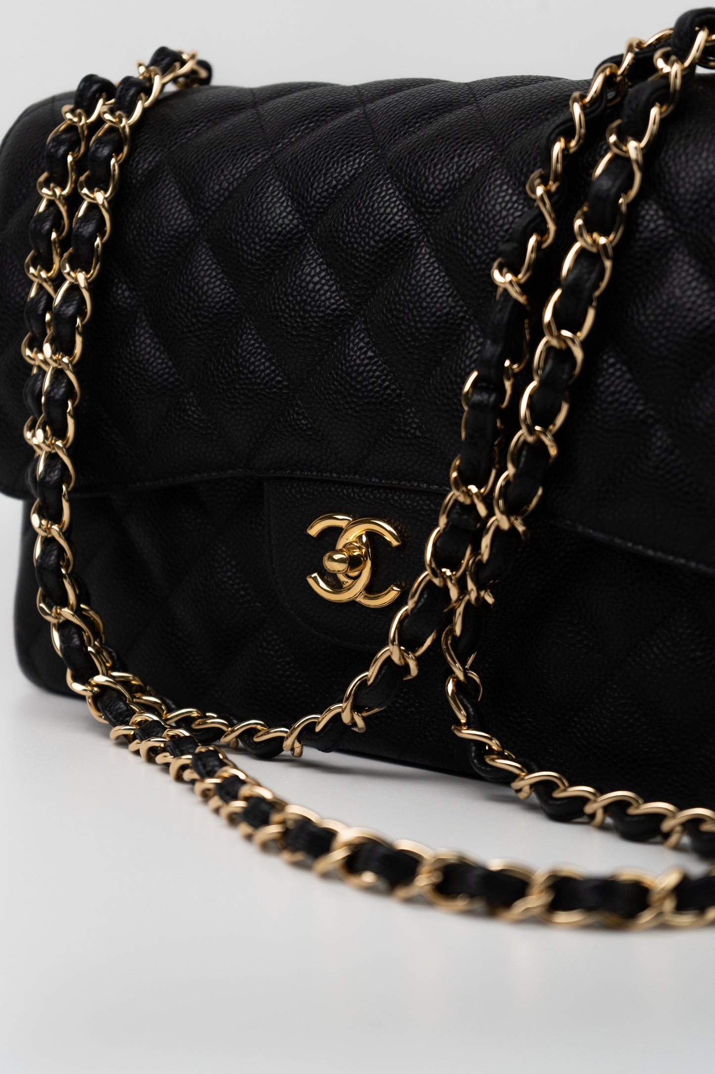 Black Caviar Quilted Jumbo Classic Flap GHW