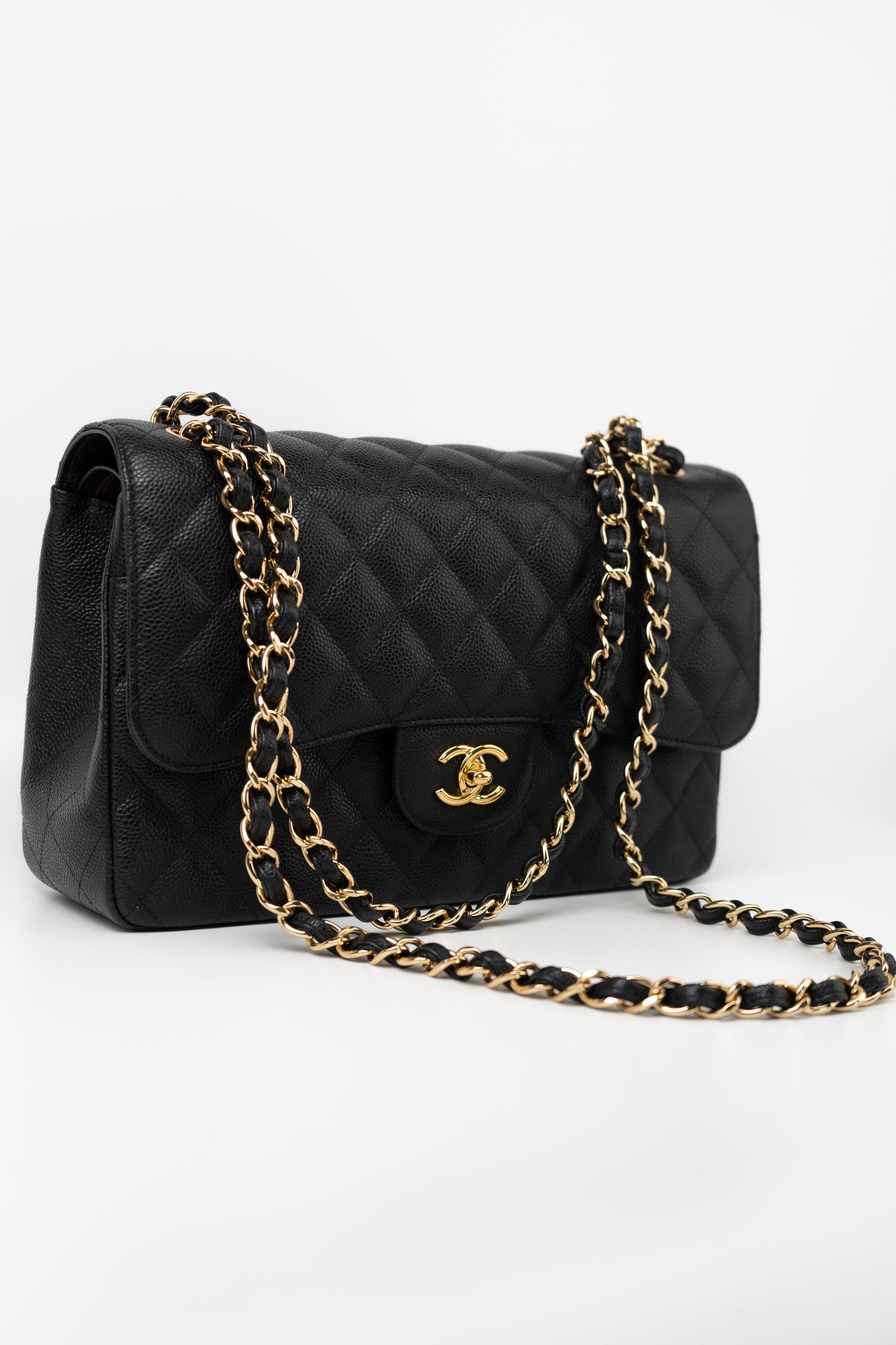 Black Caviar Quilted Jumbo Classic Flap GHW
