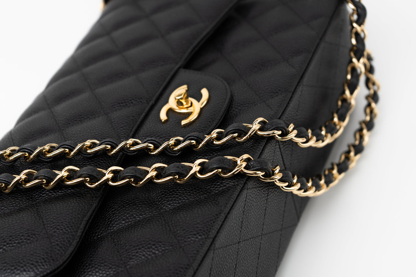 Black Caviar Quilted Jumbo Classic Flap GHW