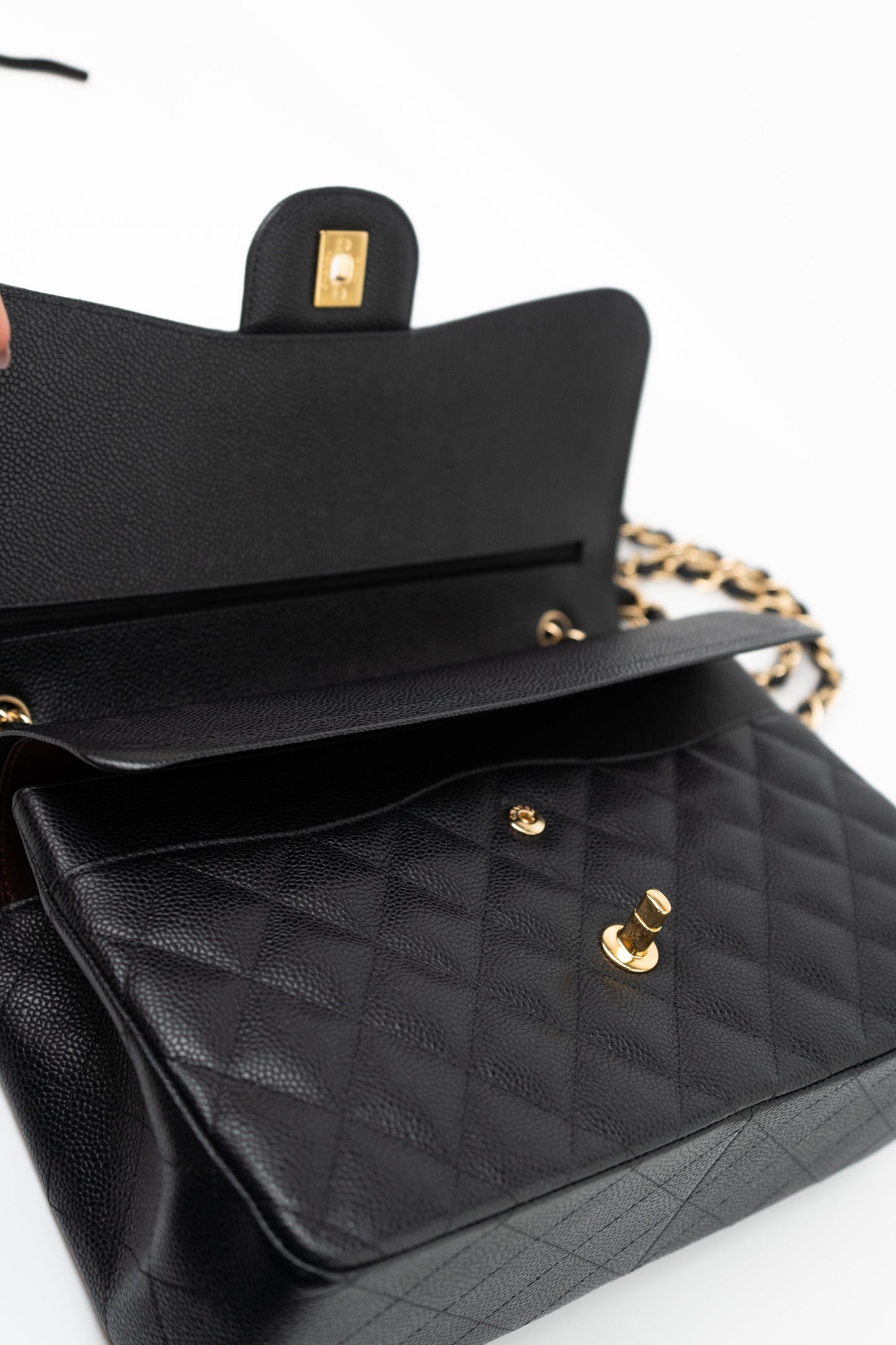Black Caviar Quilted Jumbo Classic Flap GHW