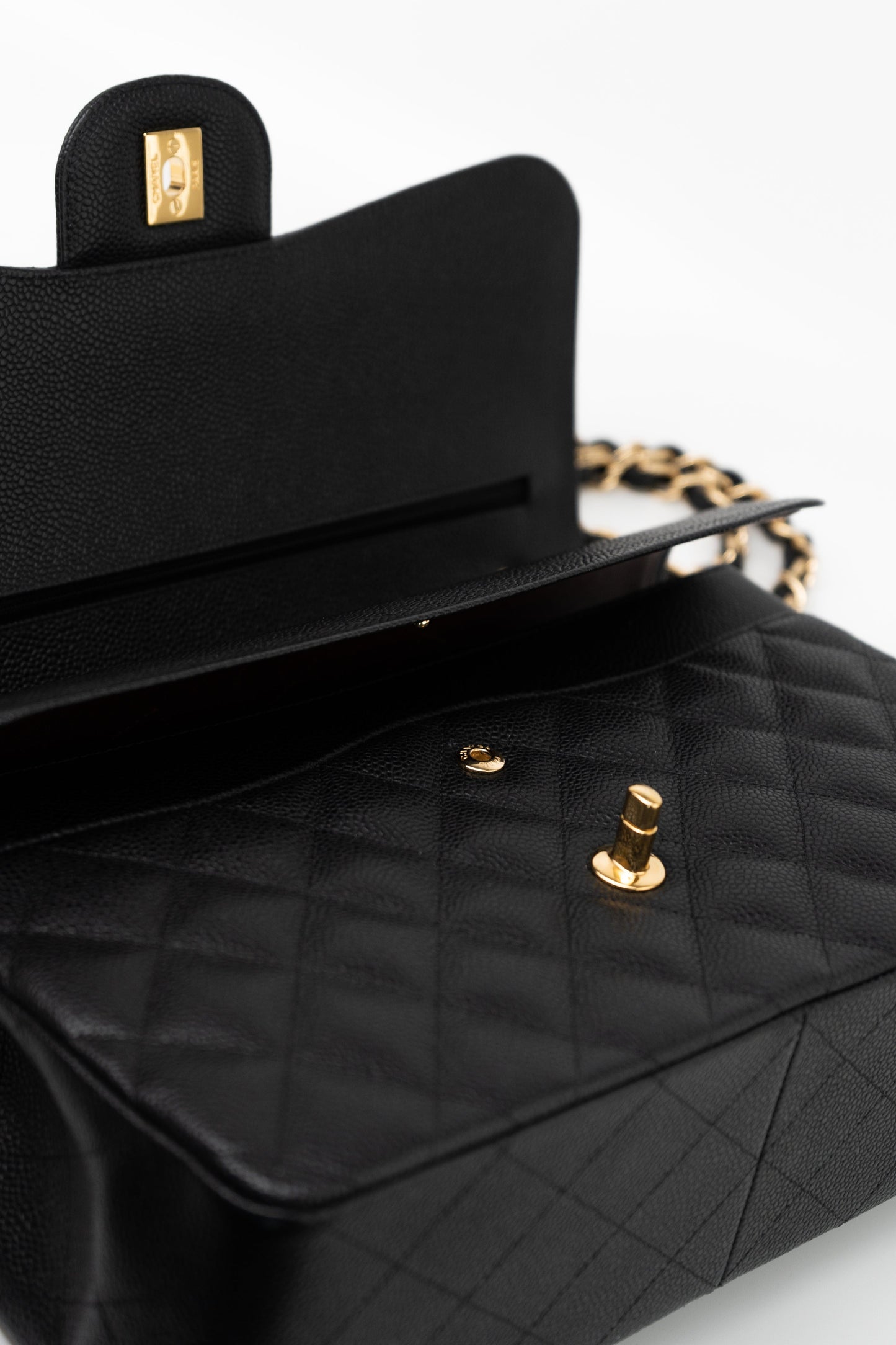 Black Caviar Quilted Jumbo Classic Flap GHW