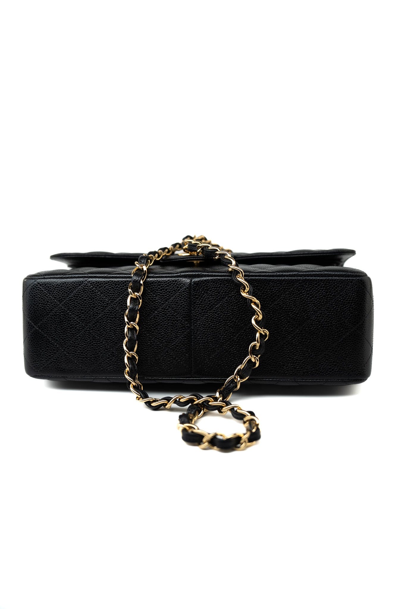 Black Caviar Quilted Jumbo Classic Flap Gold Hardware