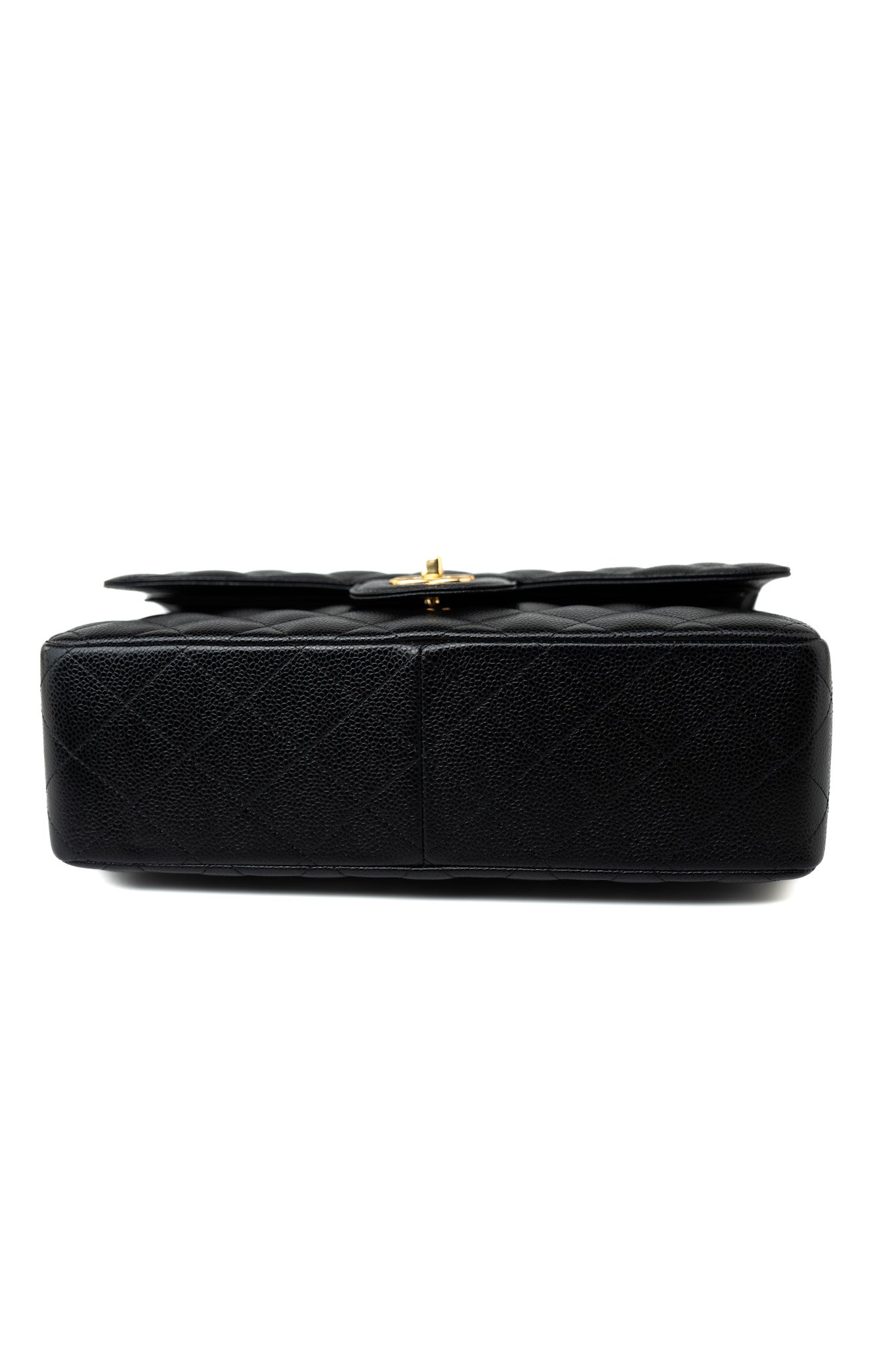 Black Caviar Quilted Jumbo Classic Flap Gold Hardware