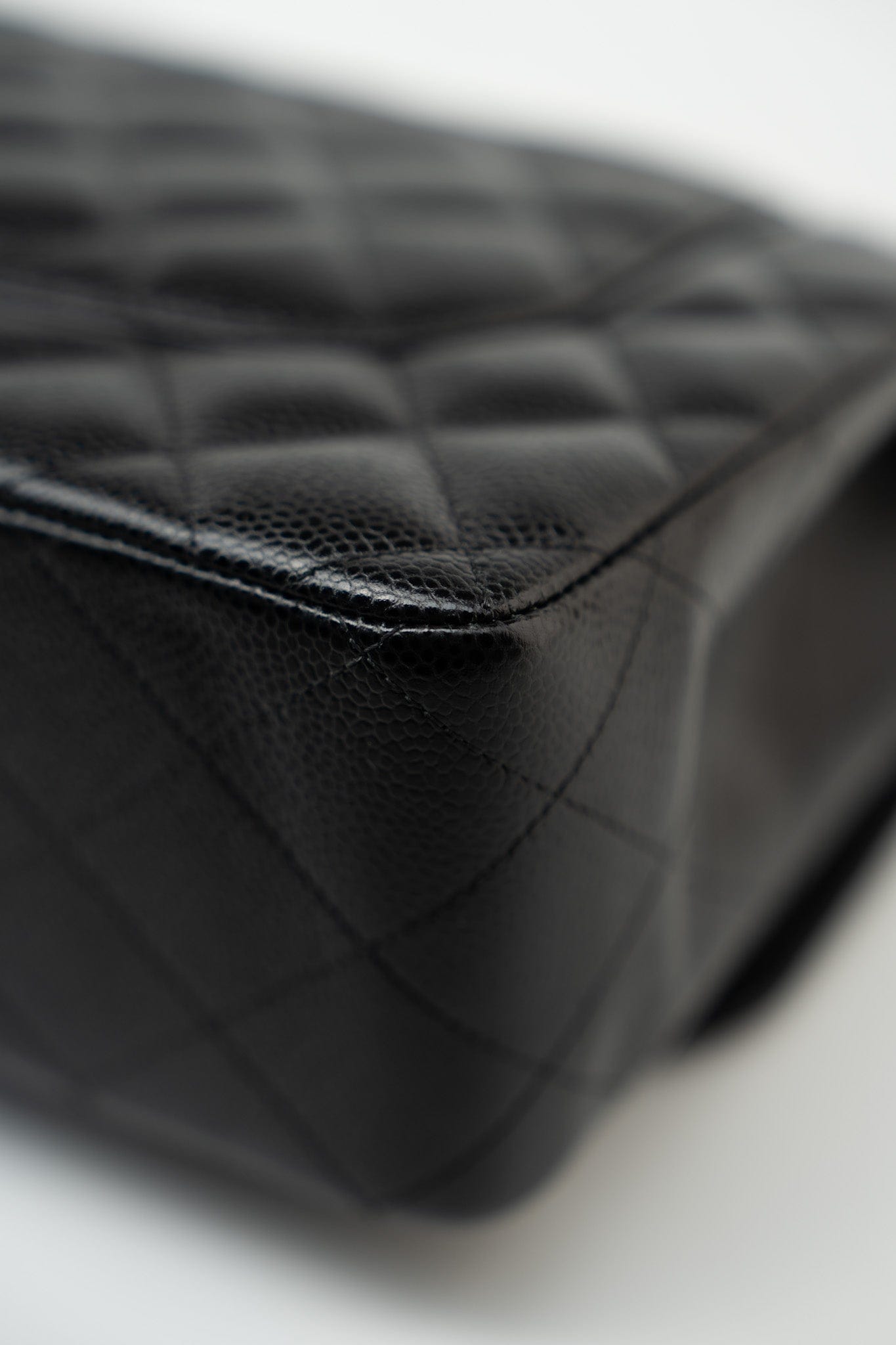 Black Caviar Quilted Jumbo Classic Flap Gold Hardware