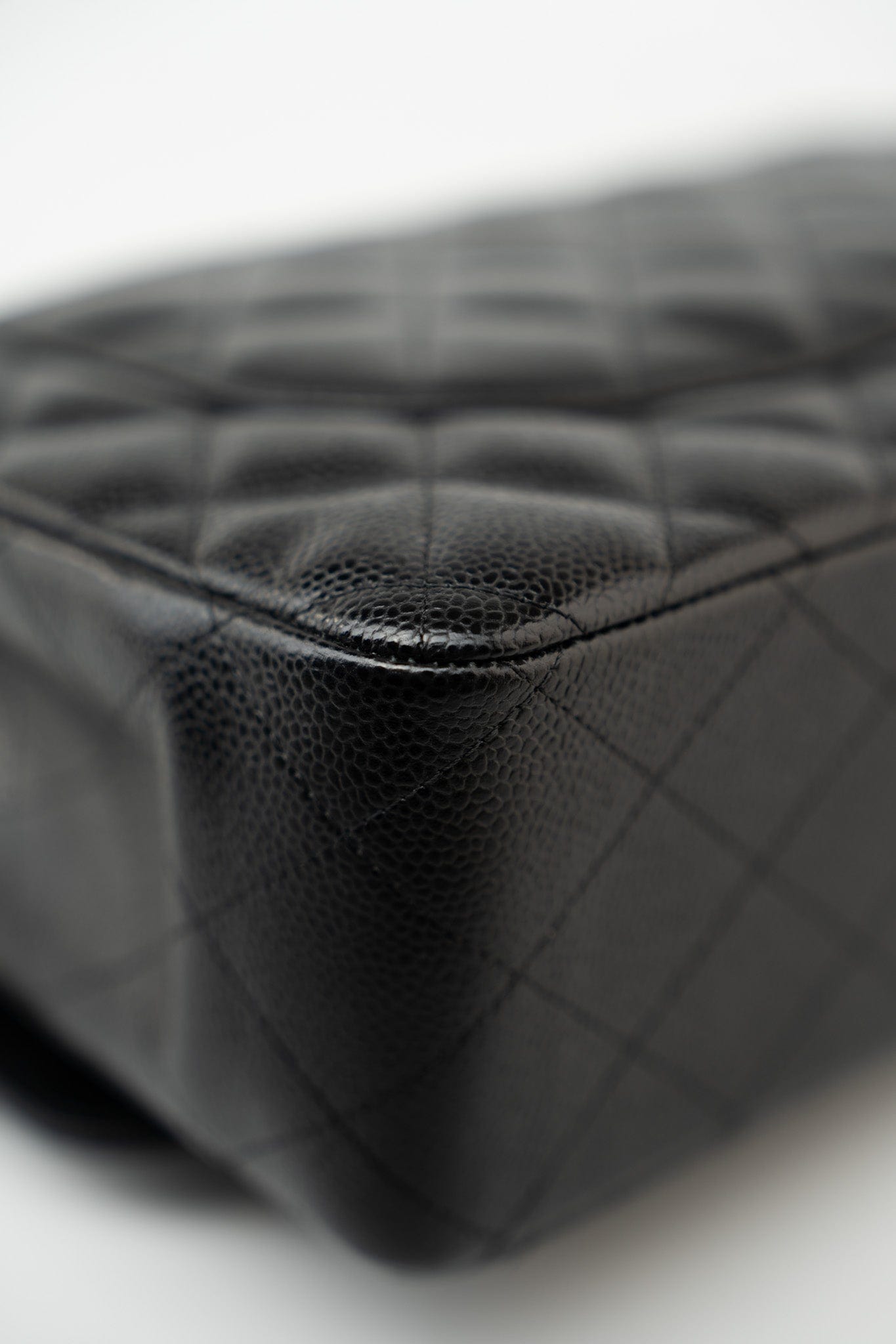 Black Caviar Quilted Jumbo Classic Flap Gold Hardware