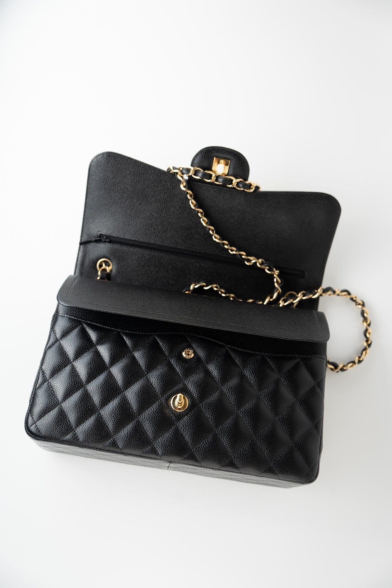 Black Caviar Quilted Jumbo Classic Flap Gold Hardware