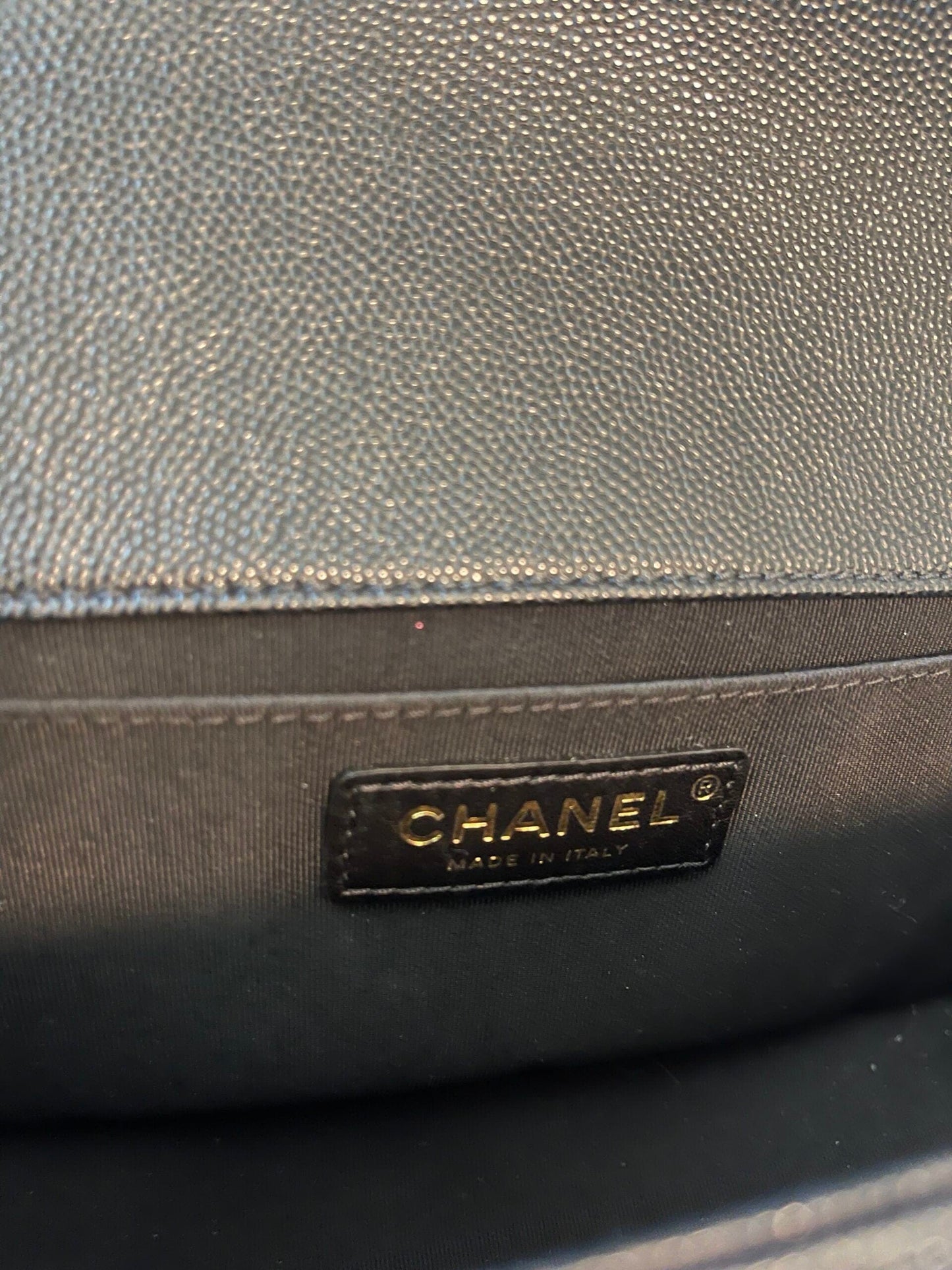 Black Caviar Quilted Old Medium Boy Bag AGHW