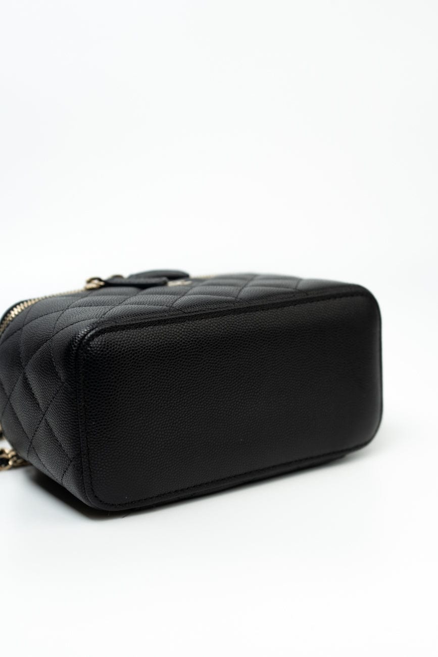 Black Caviar Quilted Small Vanity Case LGHW