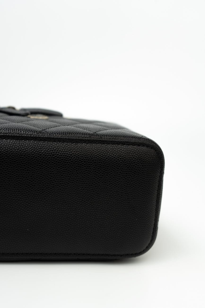 Black Caviar Quilted Small Vanity Case LGHW