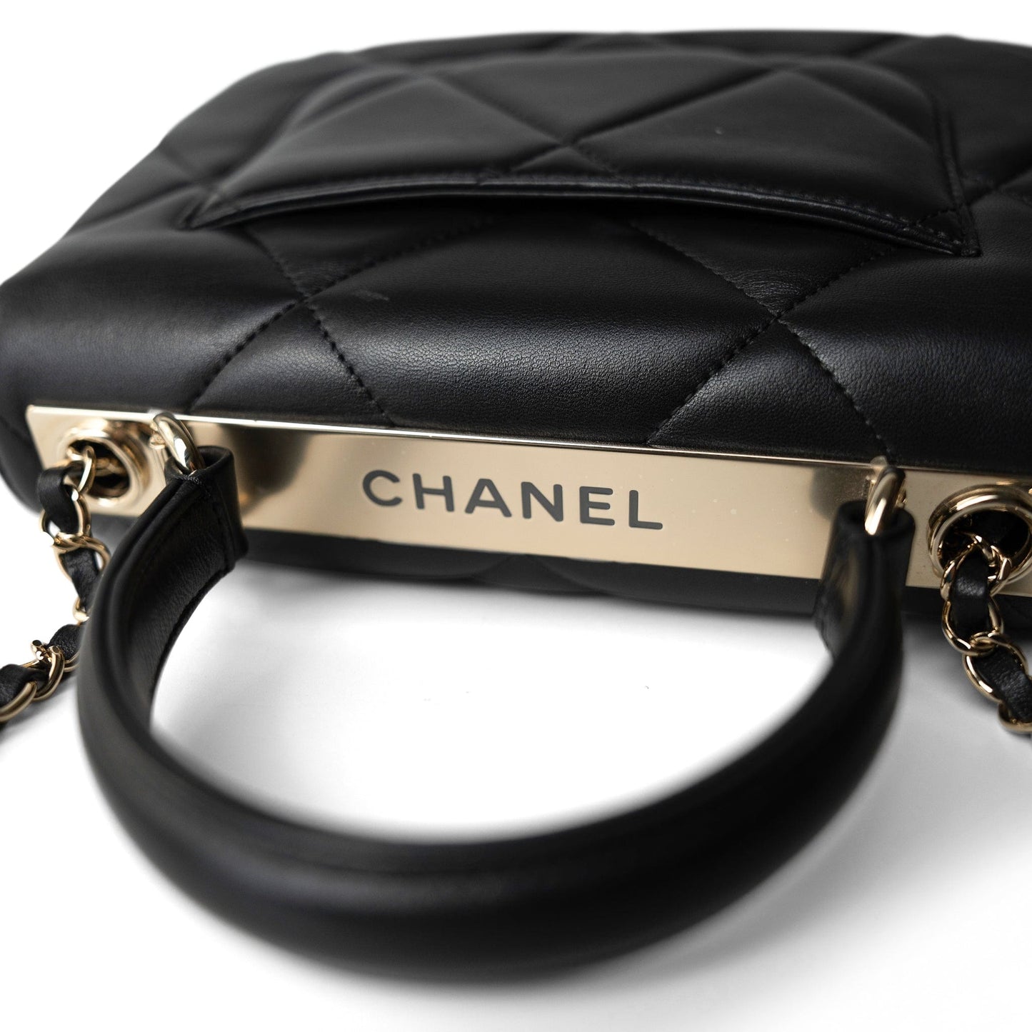 Chanel Black Lambskin Quilted Trendy CC Small Bag Light Gold Hardware
