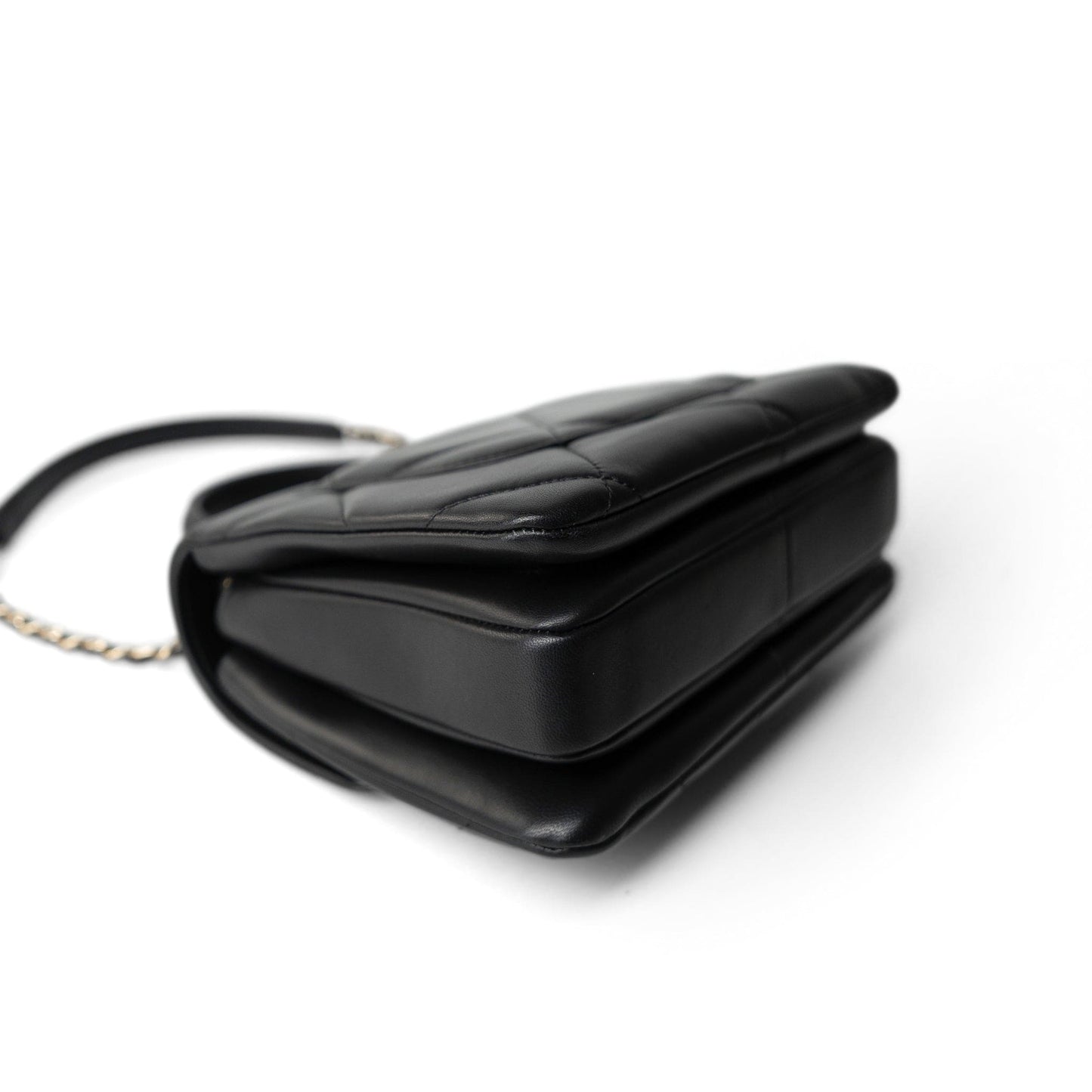 Chanel Black Lambskin Quilted Trendy CC Small Bag Light Gold Hardware