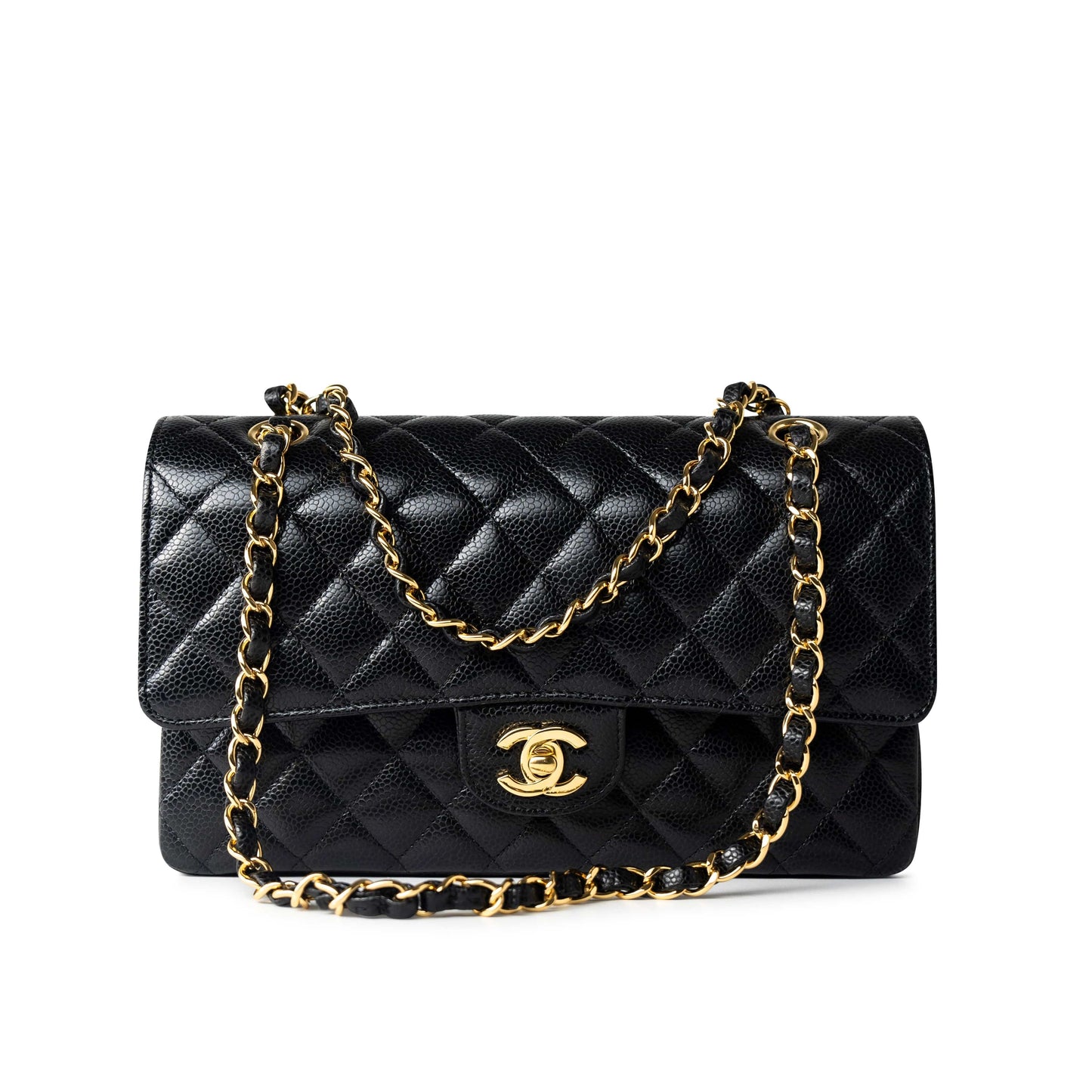 Black Classic Flap Medium Caviar Quilted Gold Hardware