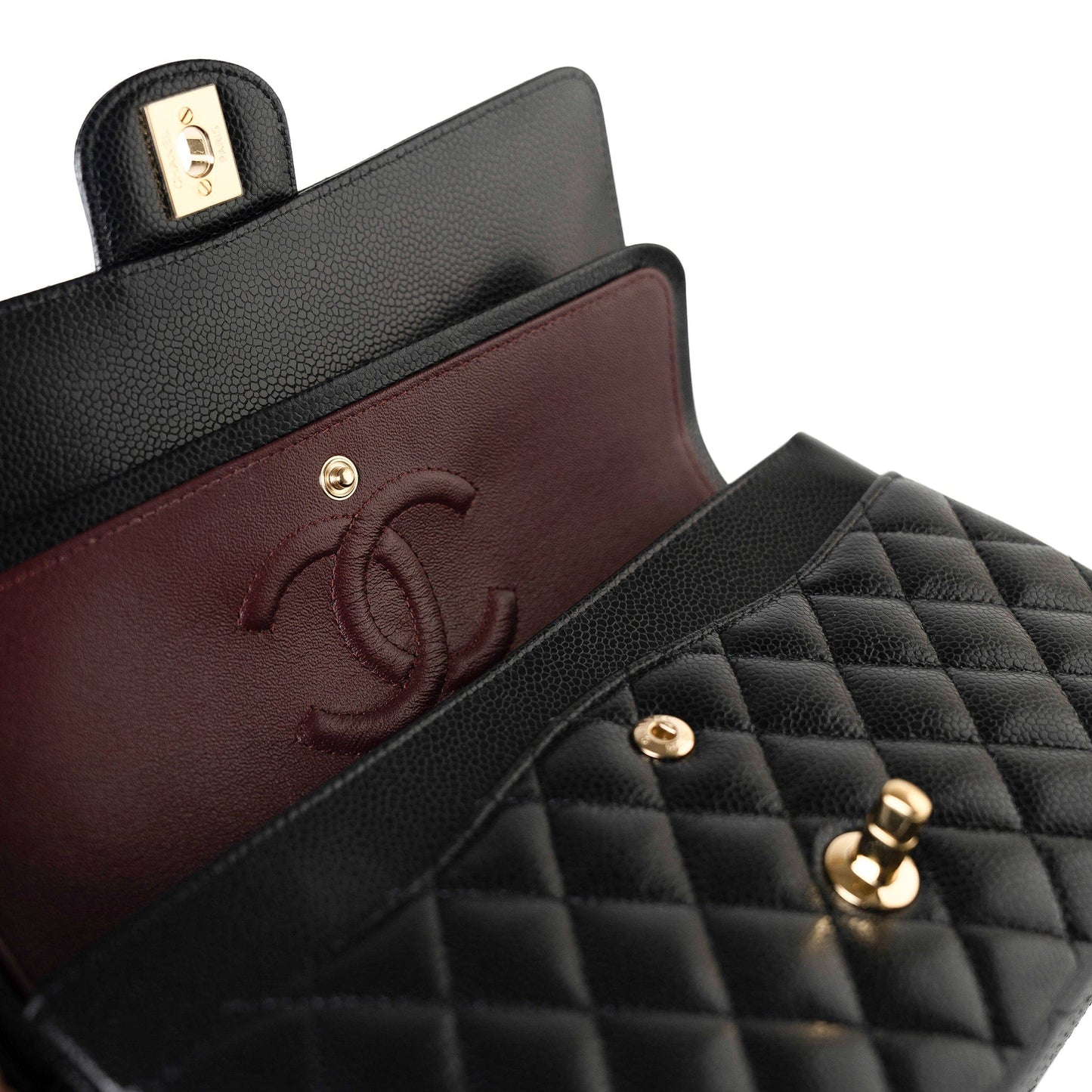 Black Classic Flap Medium Caviar Quilted Gold Hardware