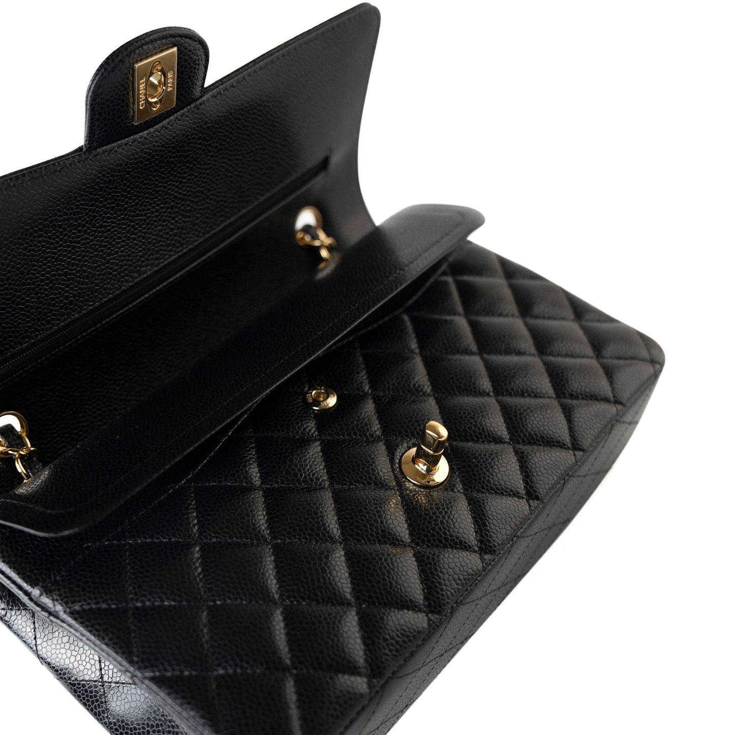 Black Classic Flap Medium Caviar Quilted Gold Hardware