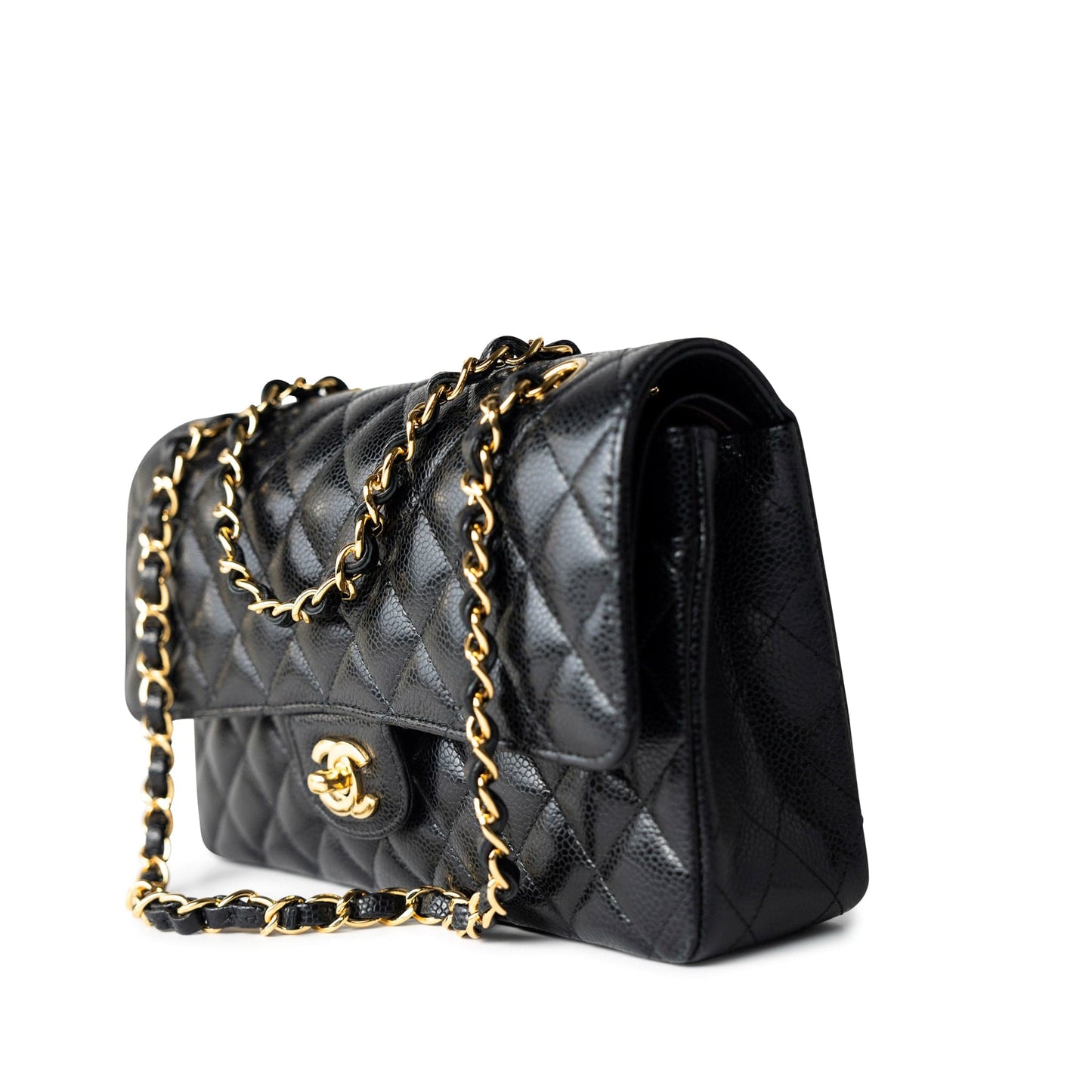 Black Classic Flap Medium Caviar Quilted Gold Hardware