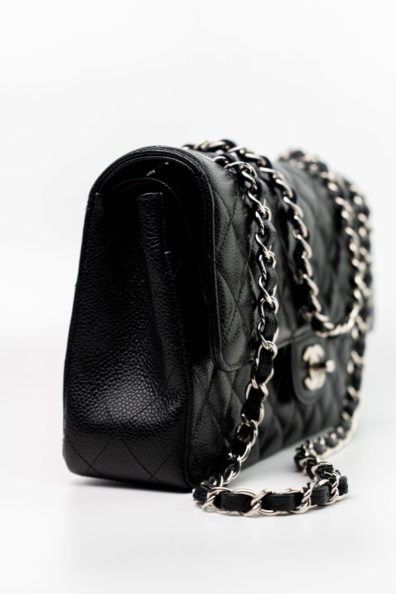 Black Classic Flap Medium Caviar Quilted Silver Hardware