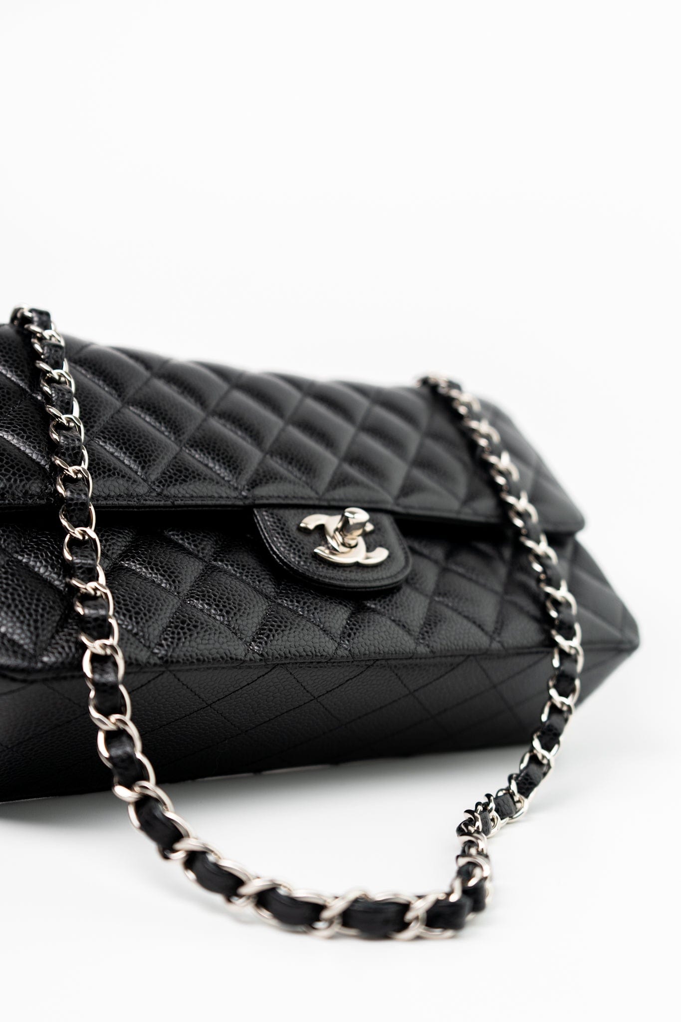 Black Classic Flap Medium Caviar Quilted Silver Hardware
