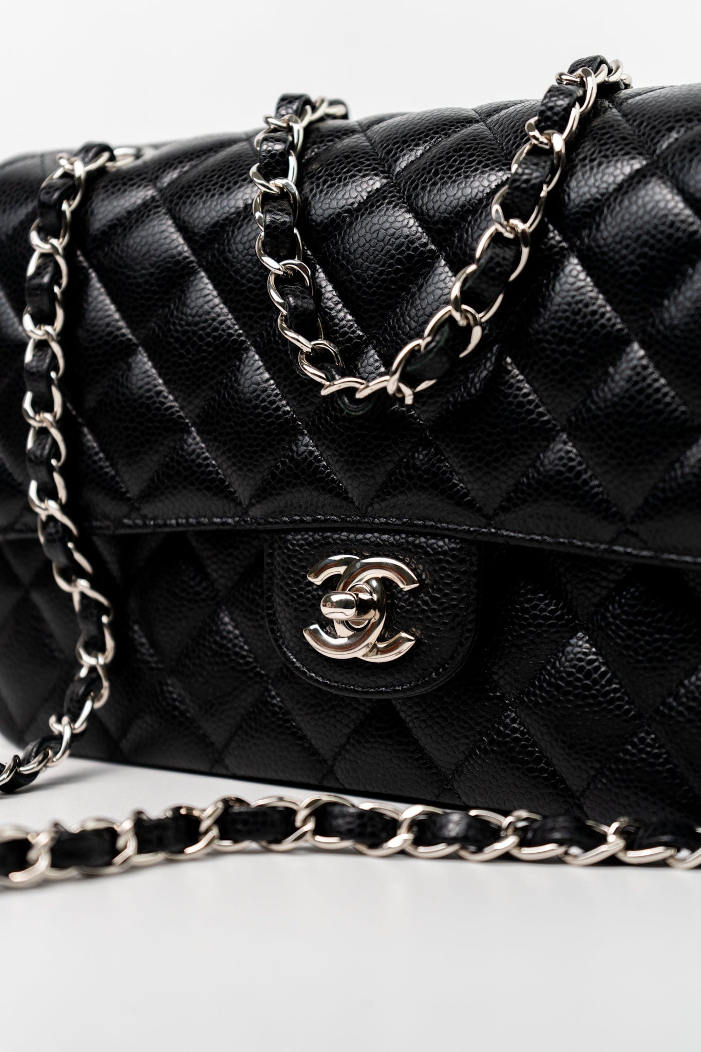 Black Classic Flap Medium Caviar Quilted Silver Hardware