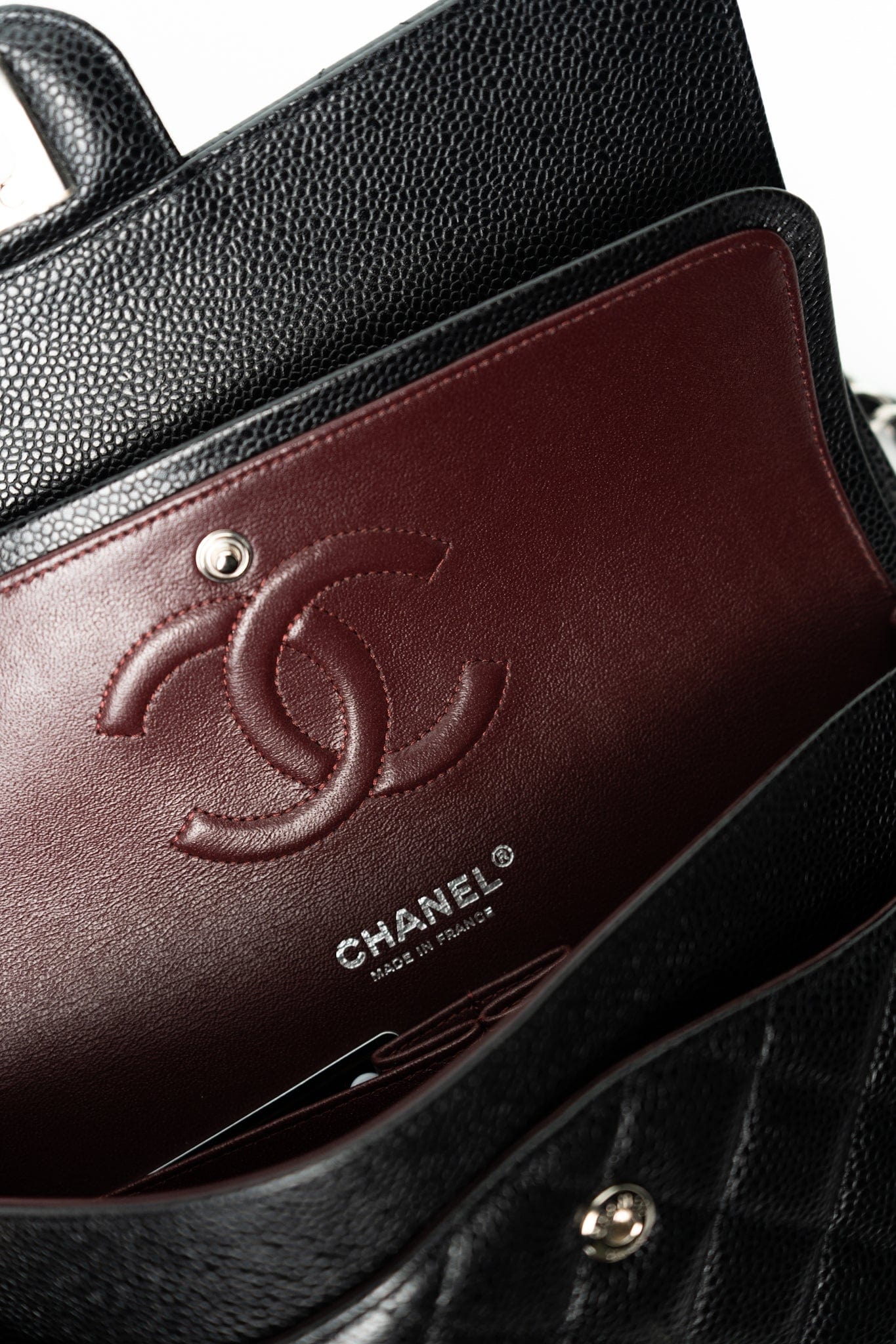 Black Classic Flap Medium Caviar Quilted Silver Hardware