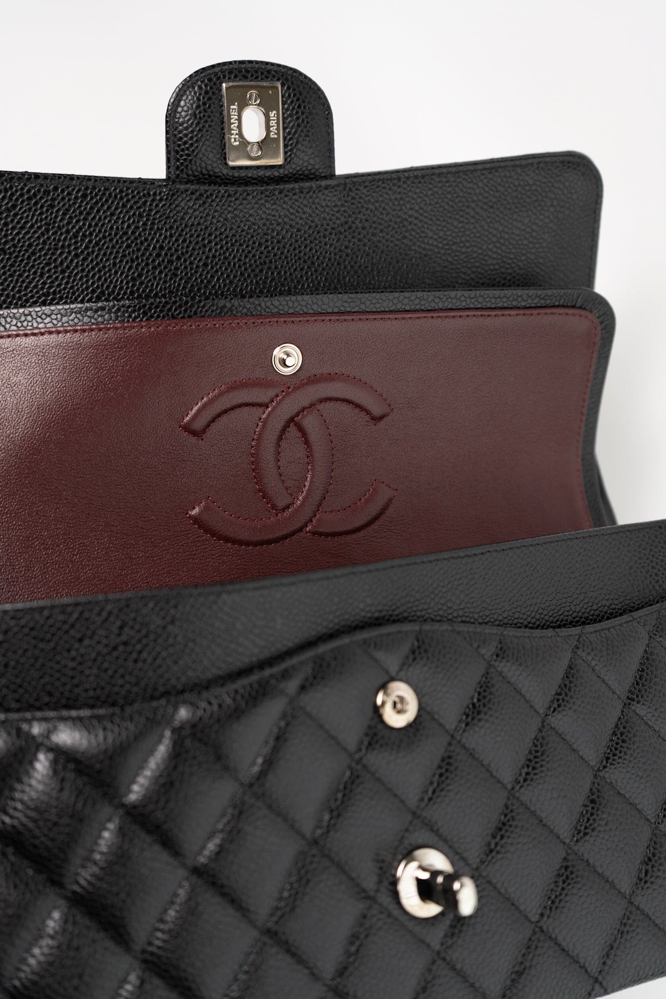 Black Classic Flap Medium Caviar Quilted Silver Hardware