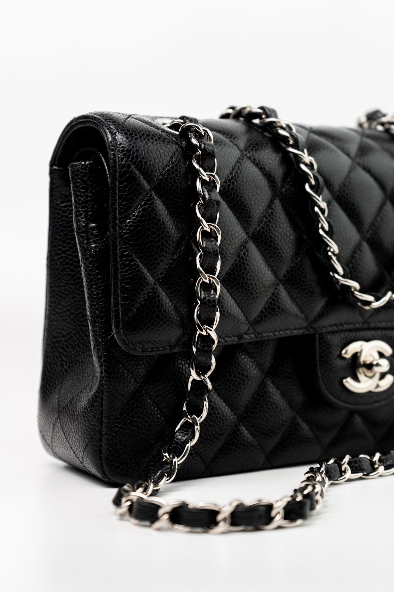 Black Classic Flap Medium Caviar Quilted Silver Hardware