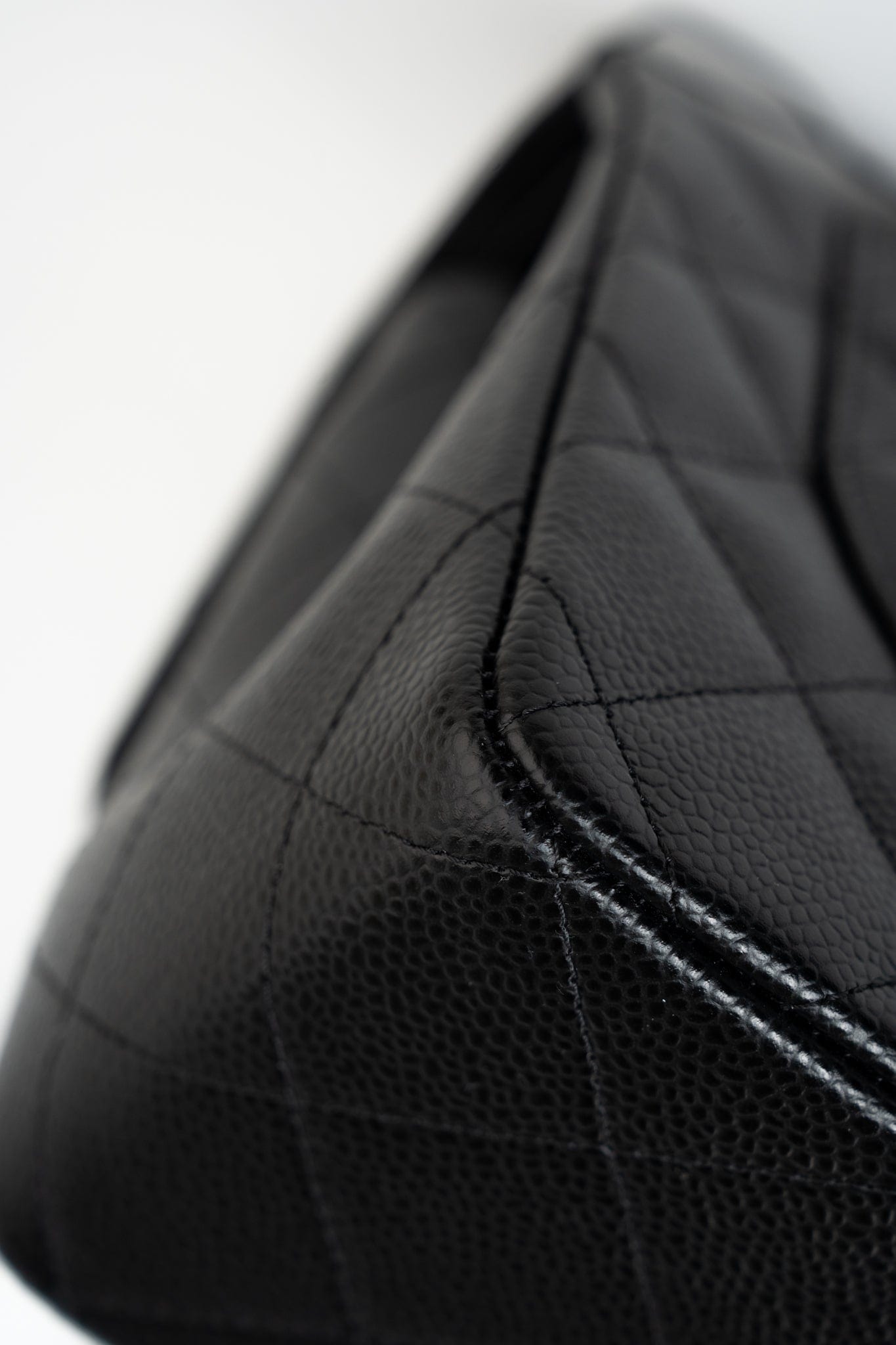 Black Jumbo Caviar Quilted Classic Flap Silver Hardware