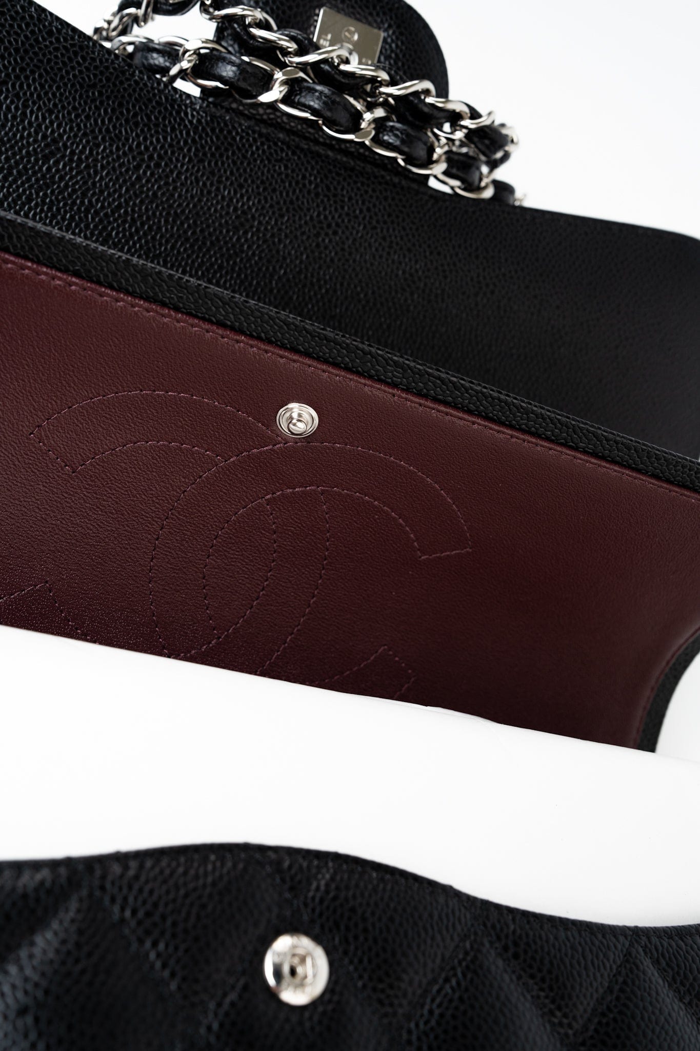 Black Jumbo Caviar Quilted Classic Flap Silver Hardware