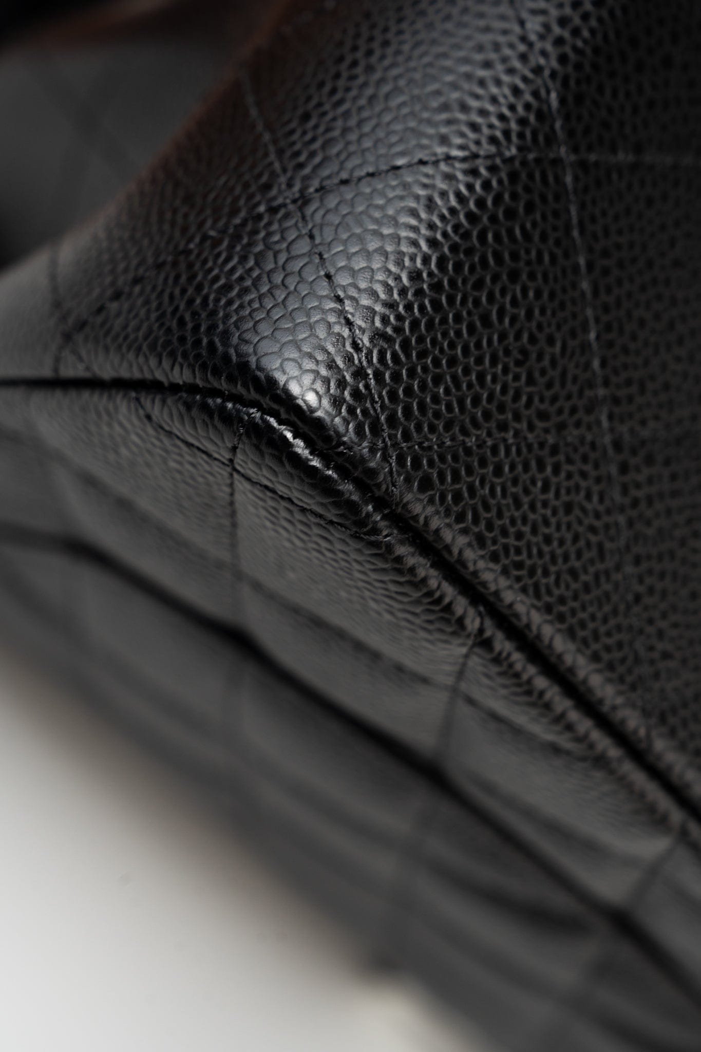 Black Jumbo Caviar Quilted Classic Flap Silver Hardware