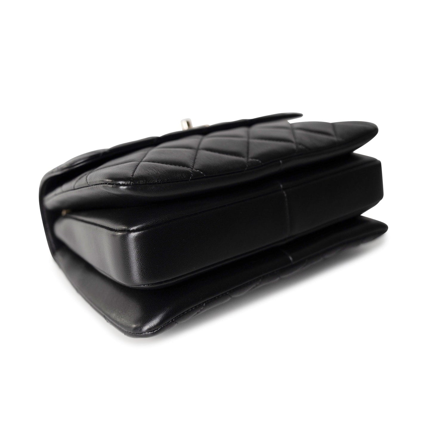 21S Black Lambskin Quilted Small Trendy CC Light Gold Hardware