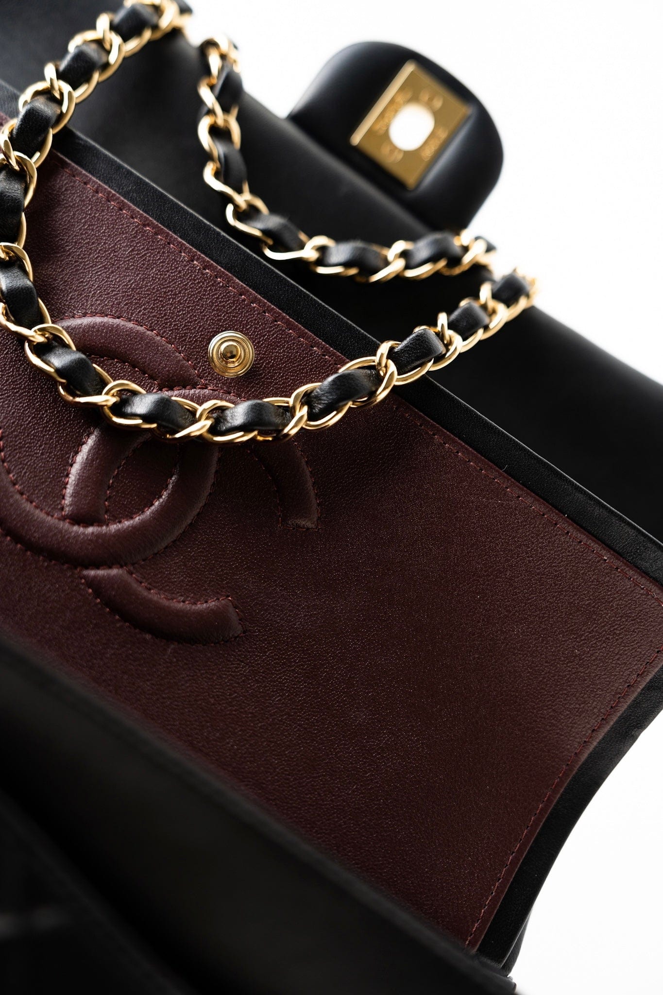 Black Lambskin Quilted Medium Classic Flap Gold Hardware