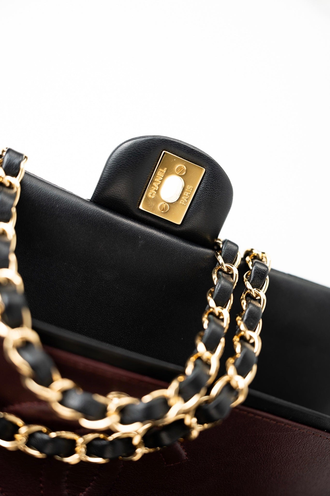 Black Lambskin Quilted Medium Classic Flap Gold Hardware