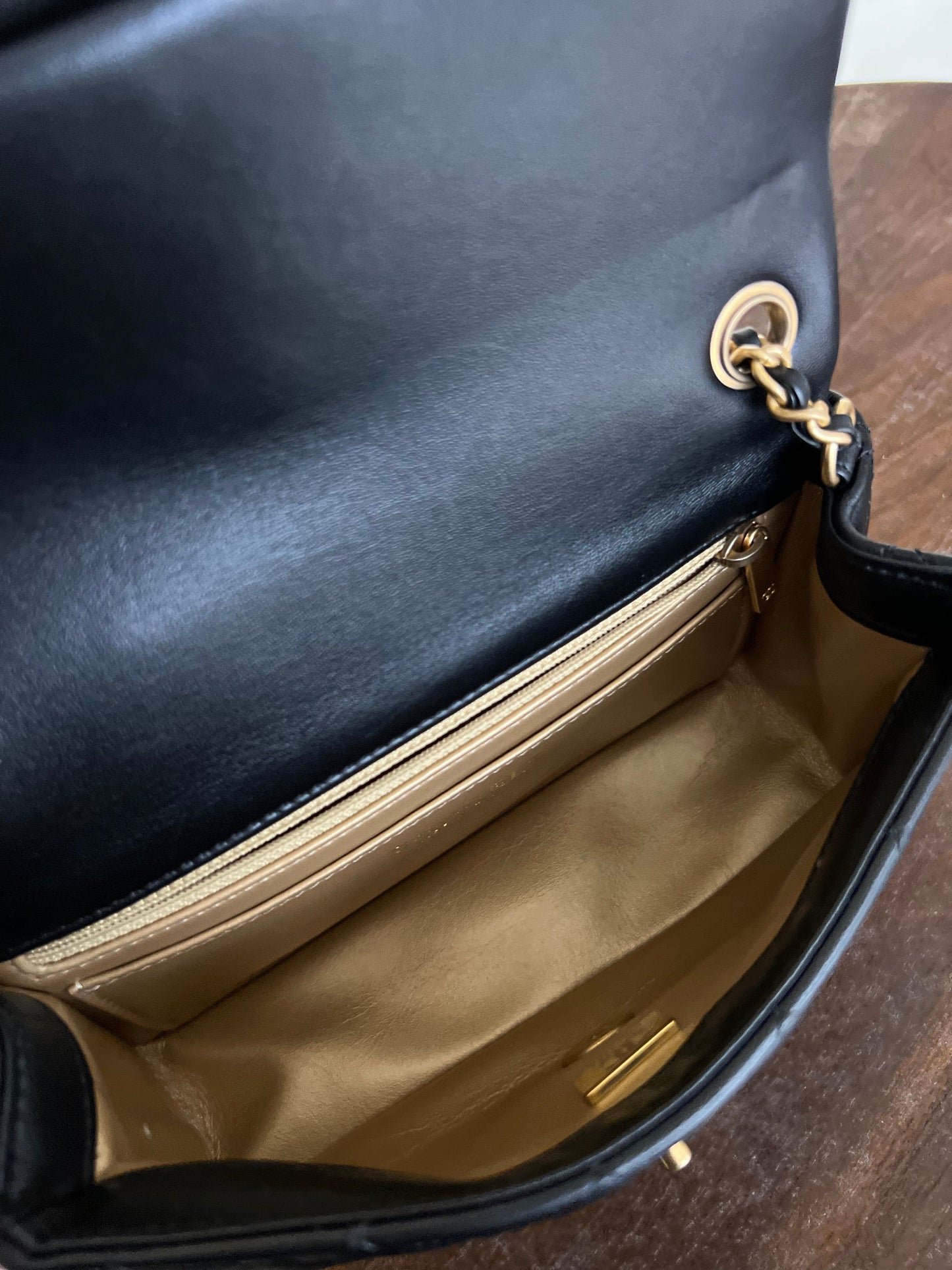 Black Lambskin Quilted Mini Rectangular CC Pearl Crush Single Flap AGHW