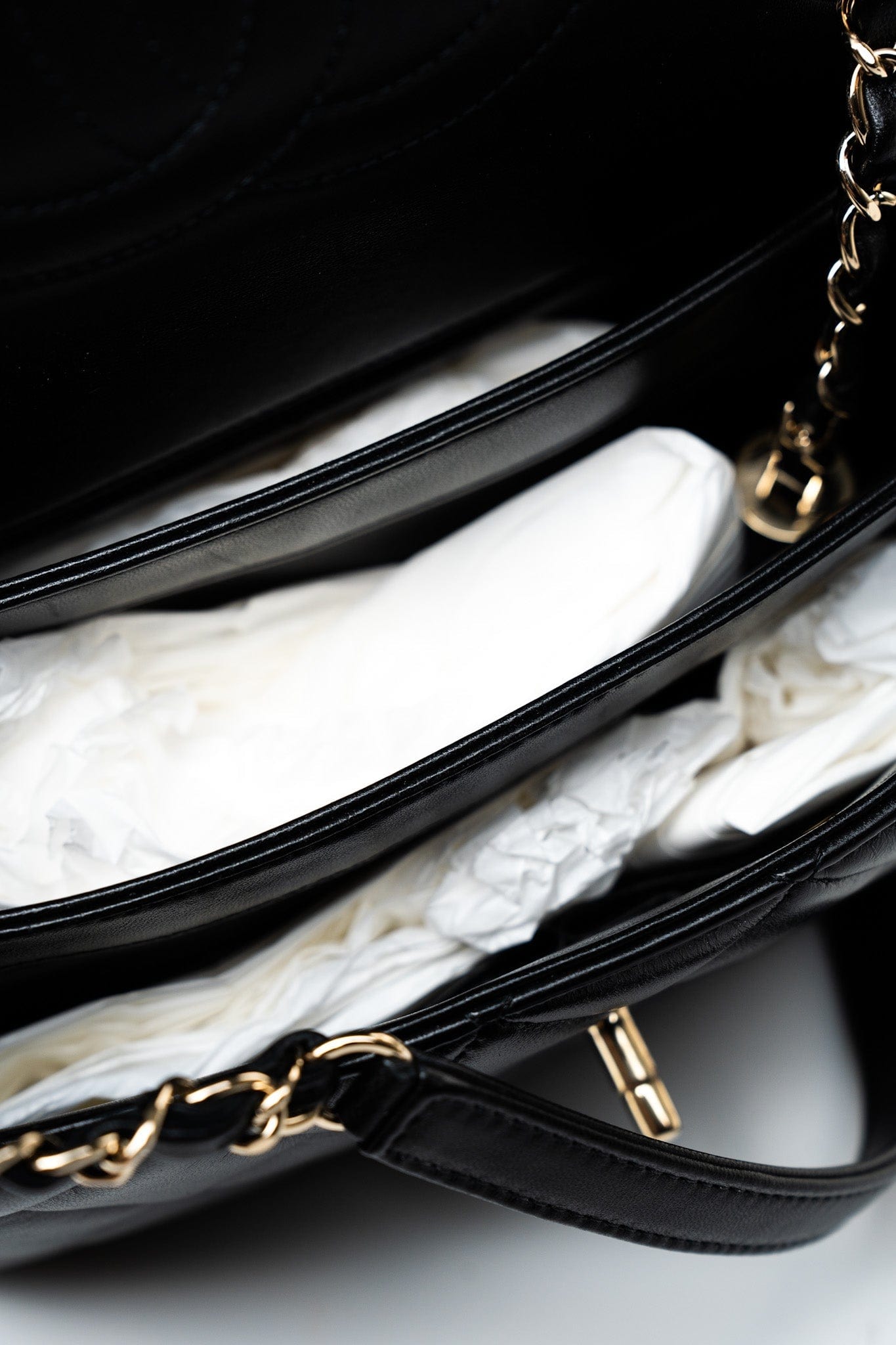 Black Lambskin Quilted Trendy CC Small Light Gold Hardware