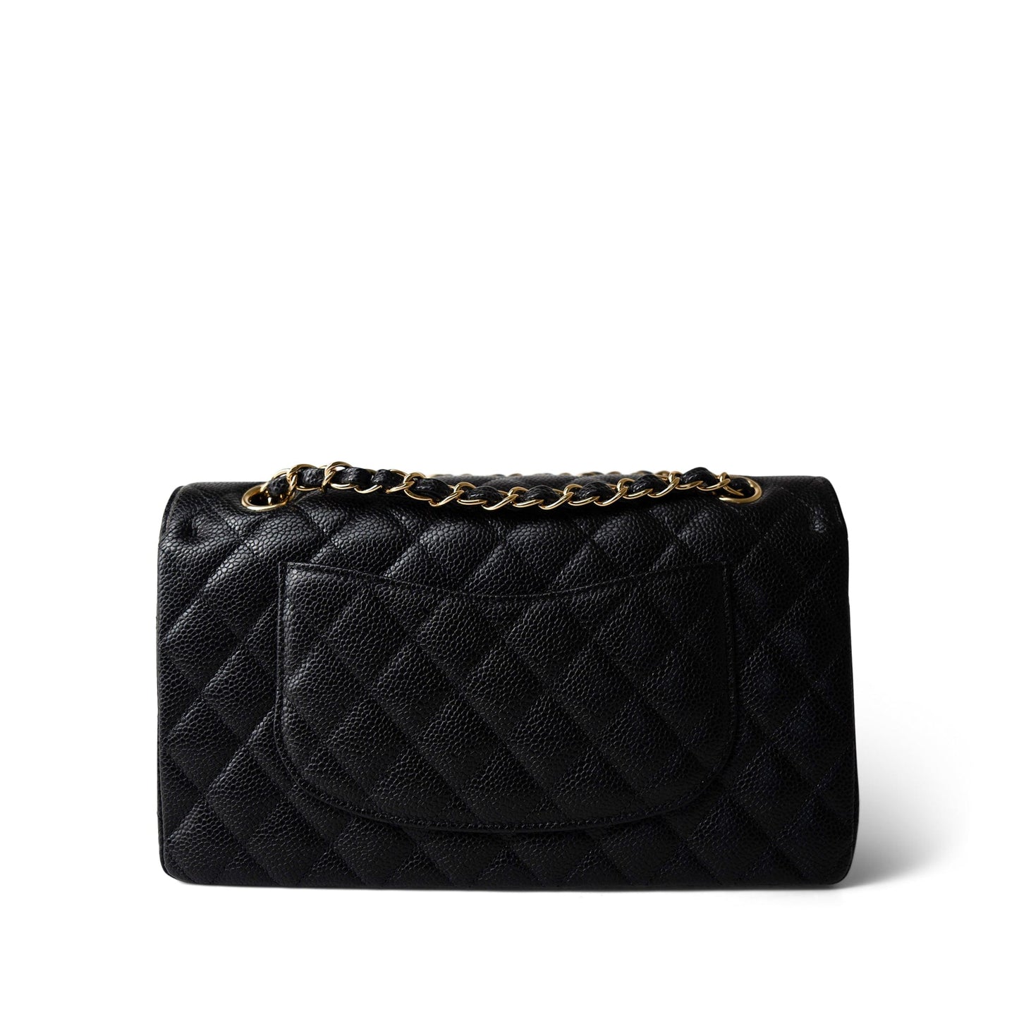 Medium Black Caviar Quilted Classic Flap Gold Hardware