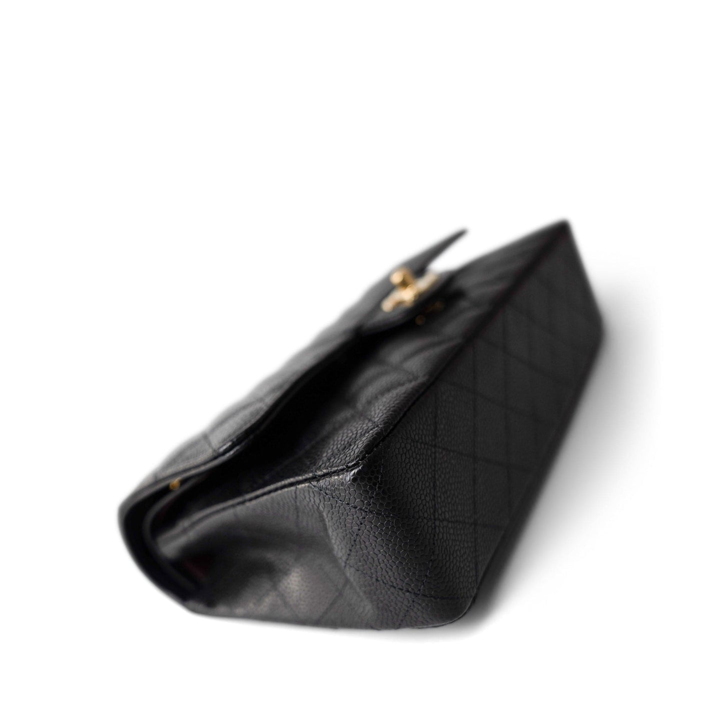 Medium Black Caviar Quilted Classic Flap Gold Hardware