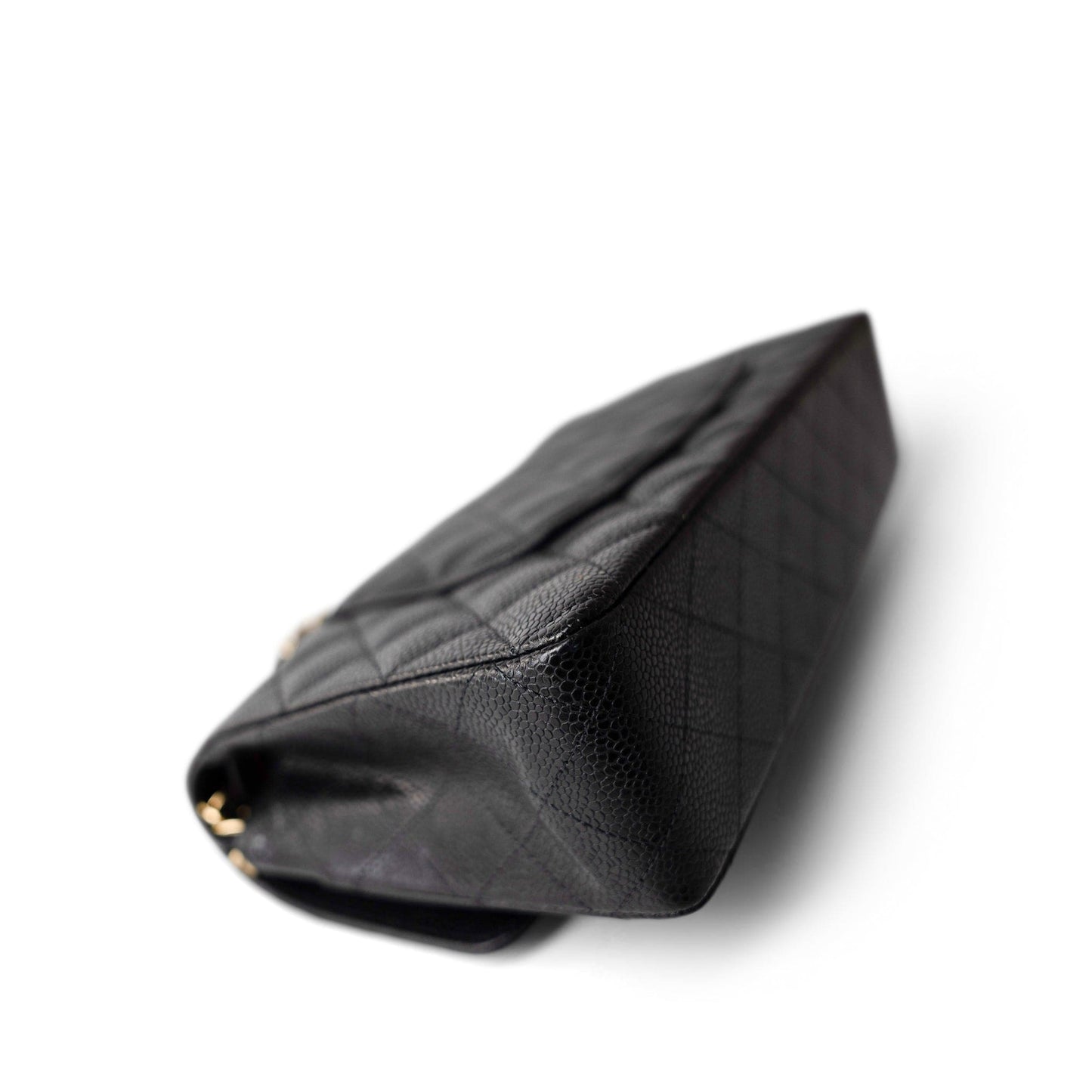 Medium Black Caviar Quilted Classic Flap Gold Hardware