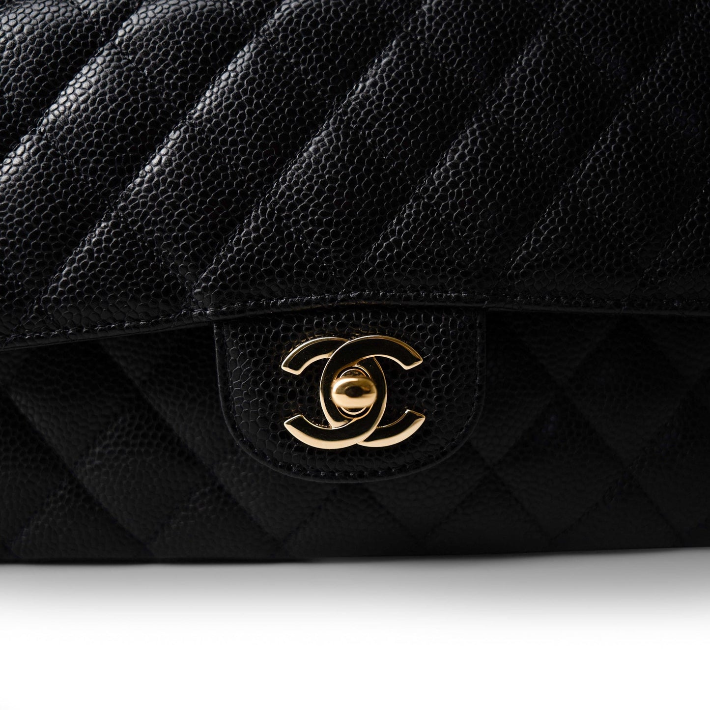 Medium Black Caviar Quilted Classic Flap Gold Hardware